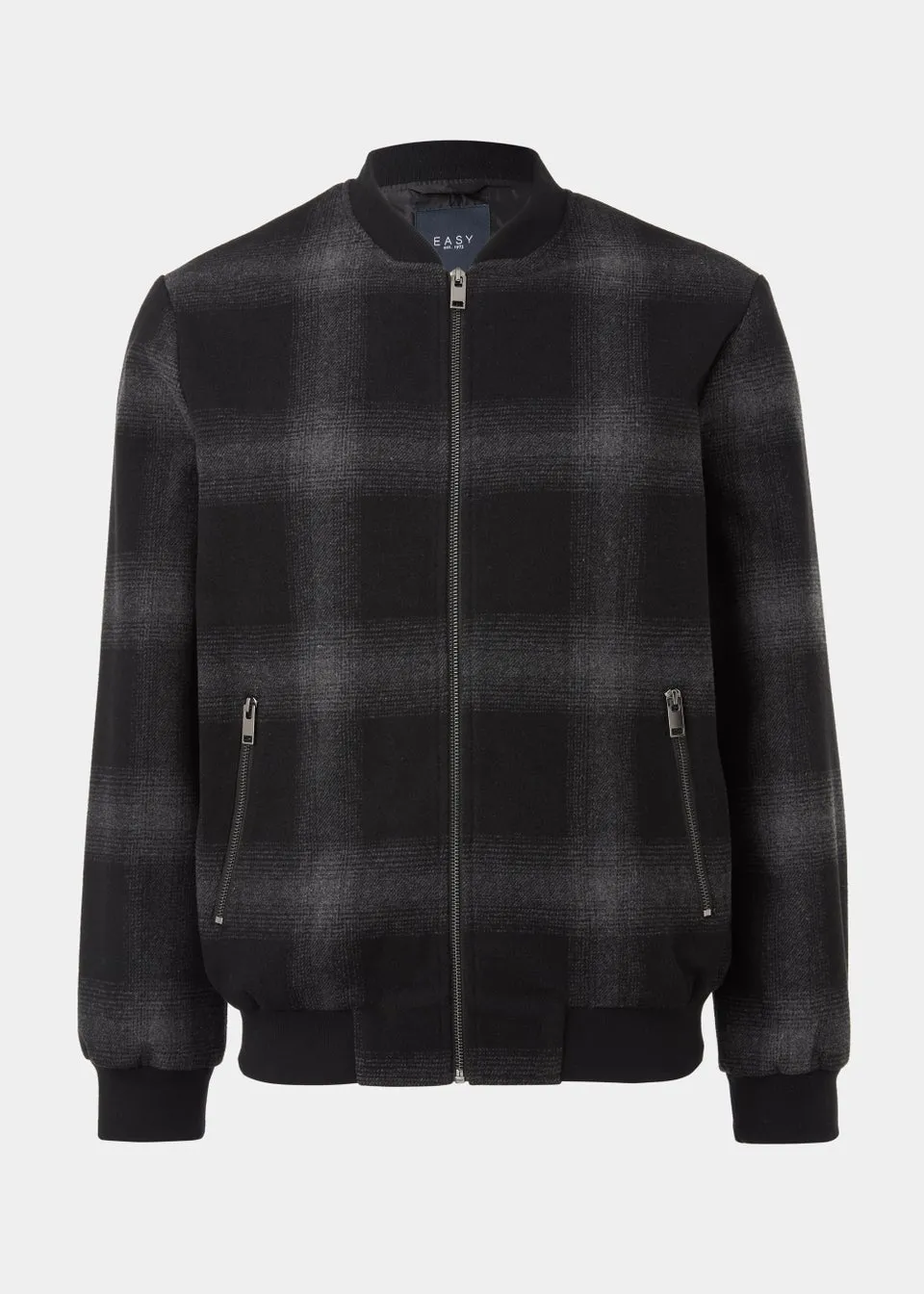 Charcoal Check Bomber Jacket