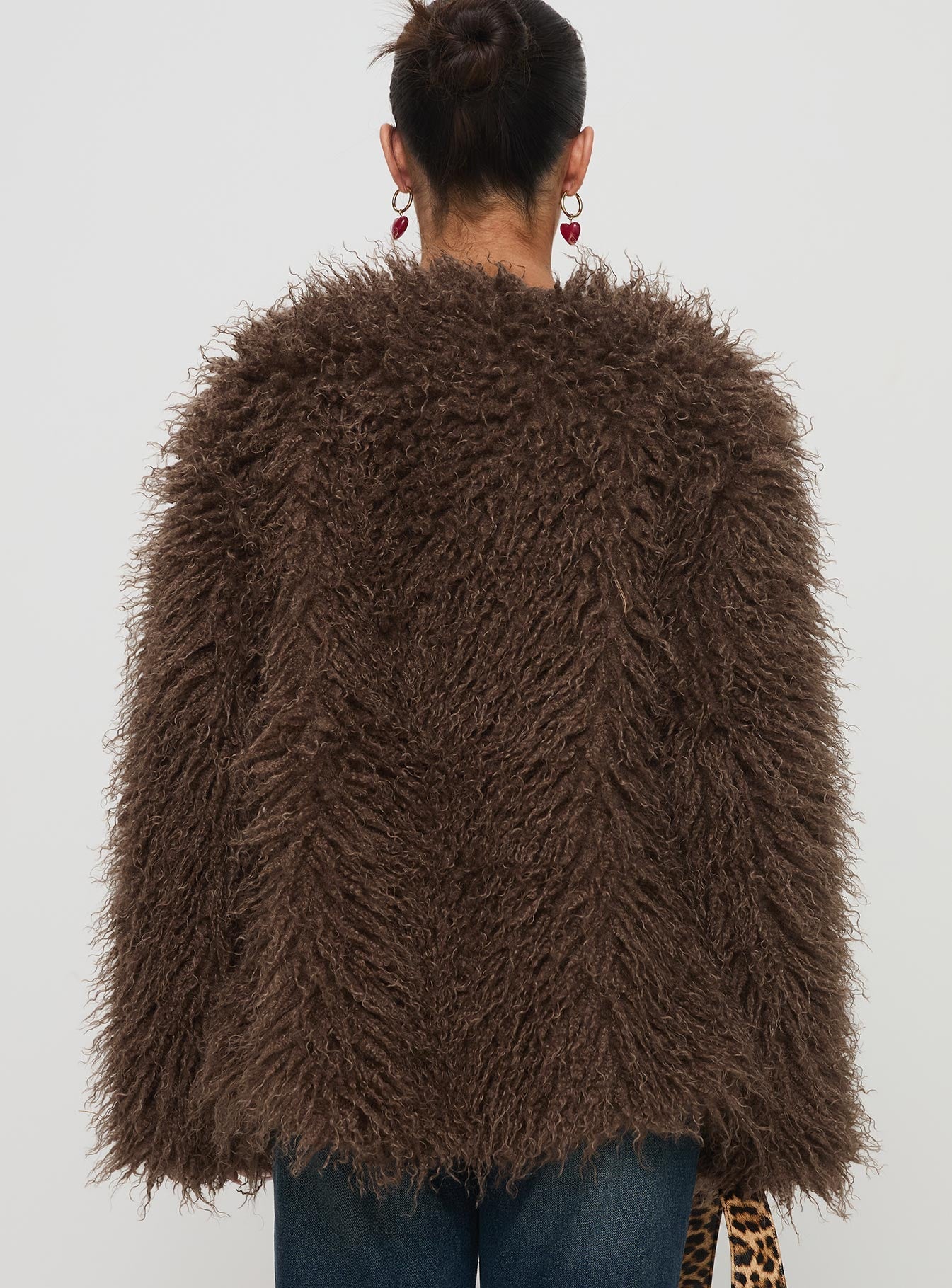 Cheshire Faux Fur Jacket Chocolate