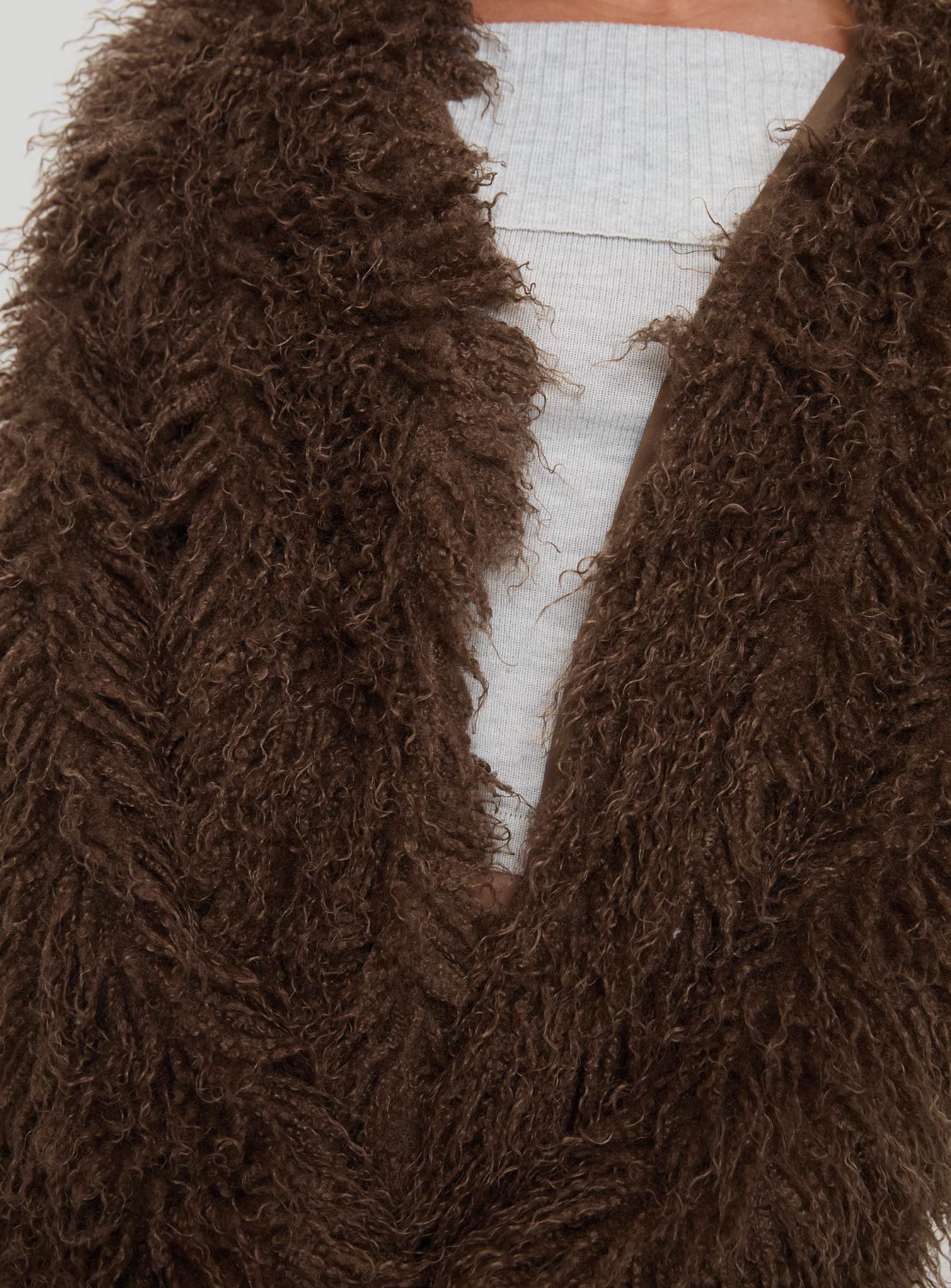 Cheshire Faux Fur Jacket Chocolate