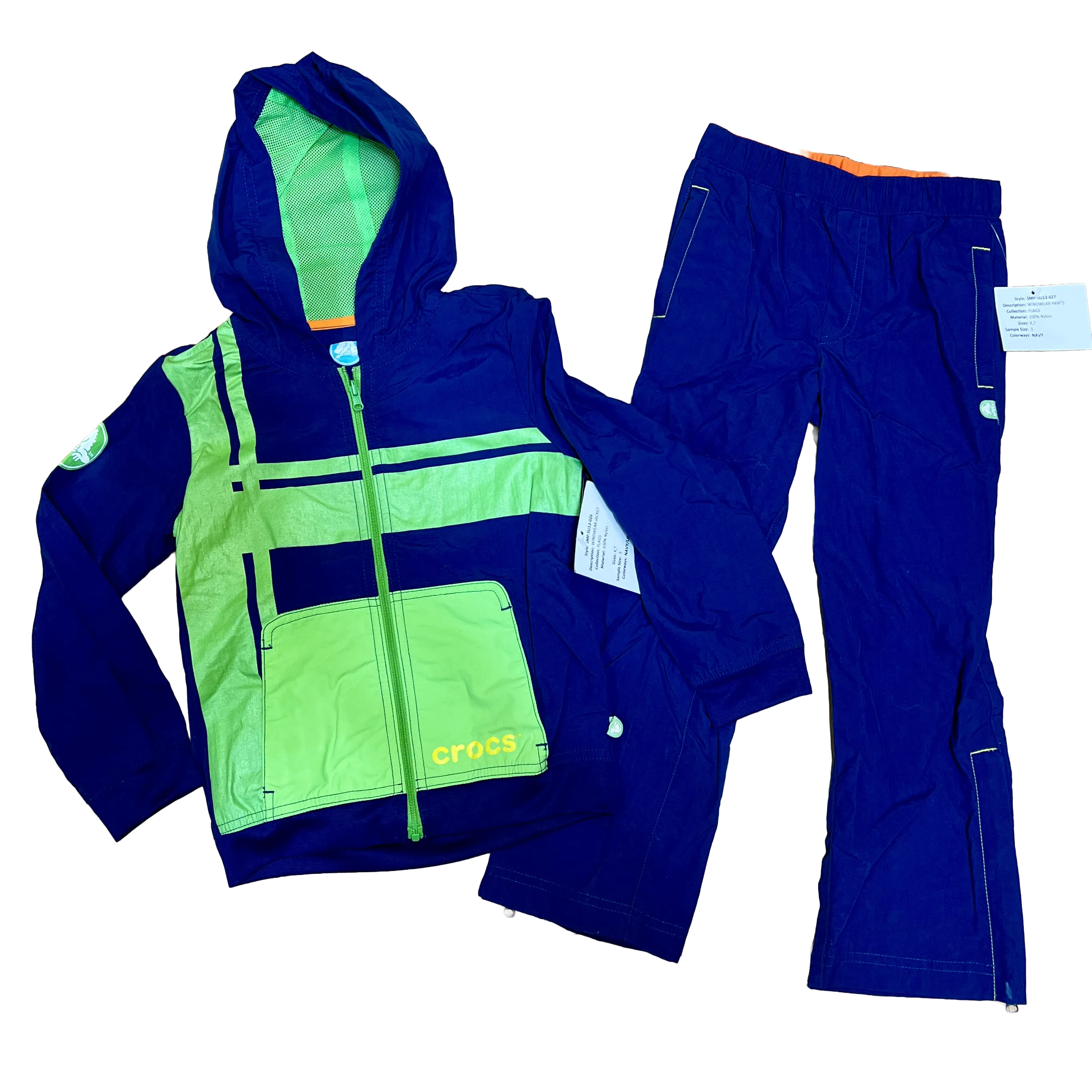 Children's •Crocs•  Nylon Windwear Hooded Jacket and Pant Set Navy - Size 5