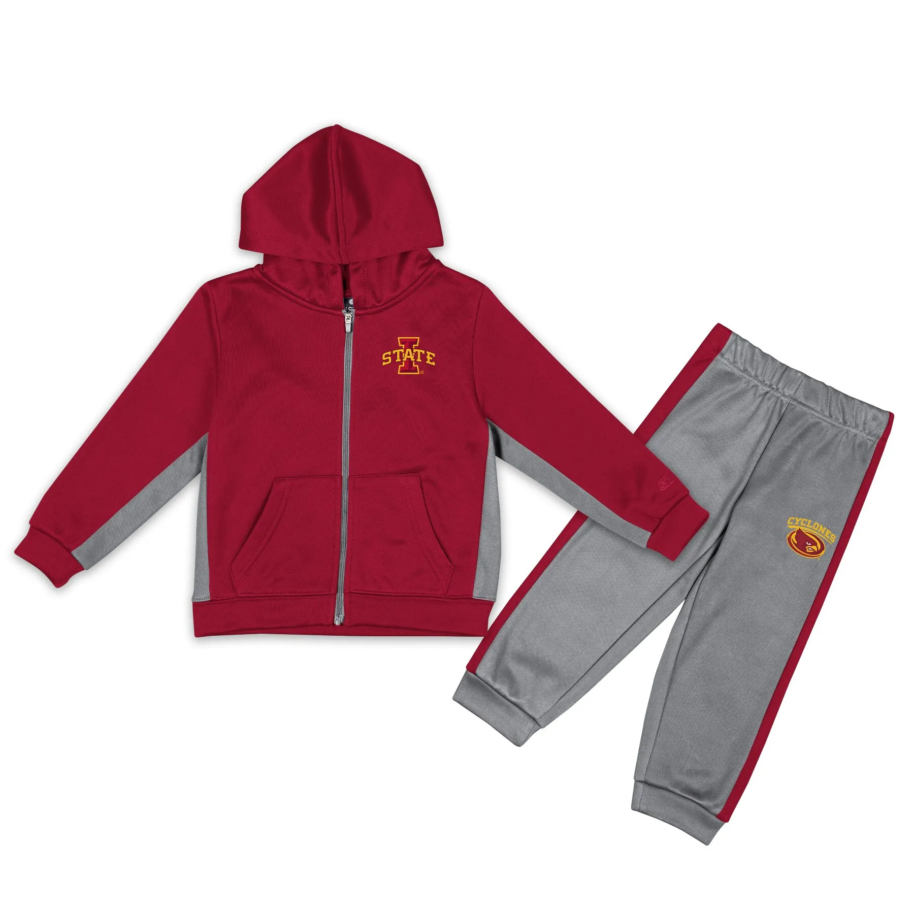 Colosseum Iowa State Cyclones Toddler Cardinal/Gray Shark Full-Zip Hoodie Jacket & Pants Set