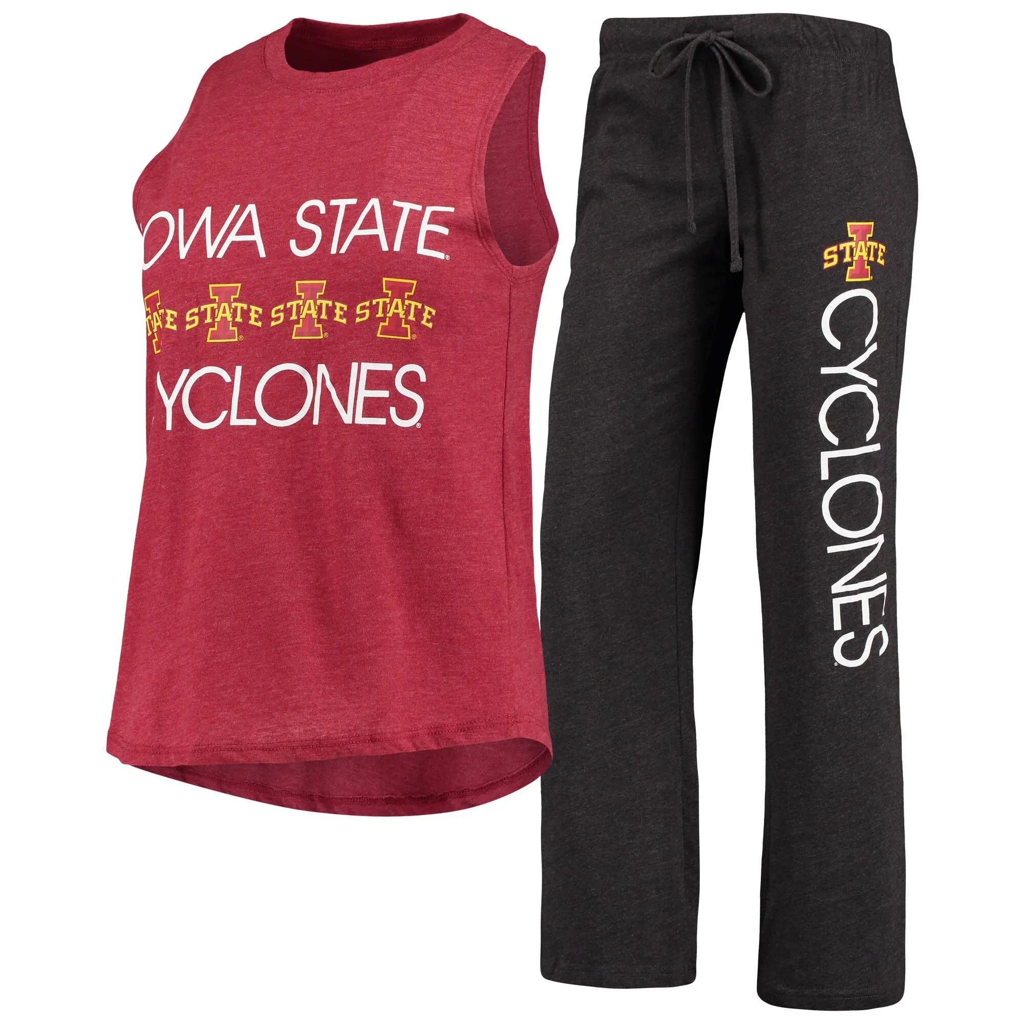 Concepts Sport Iowa State Cyclones Women's Cardinal/Black Team Tank Top & Pants Sleep Set