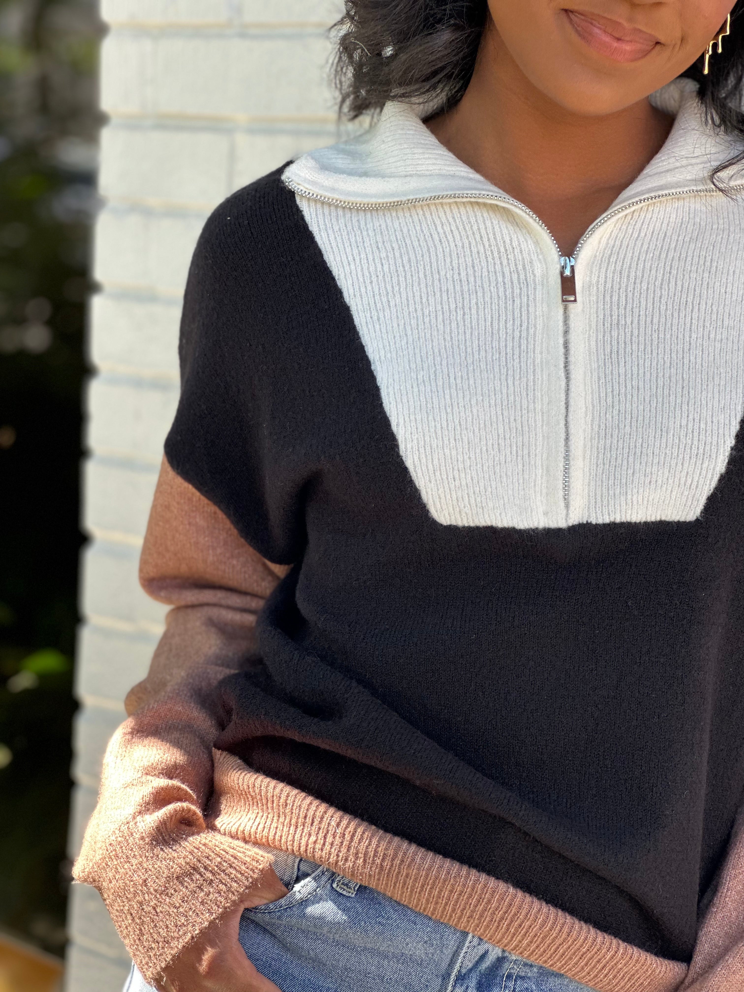 Core Colorblock Half Zip Sweater