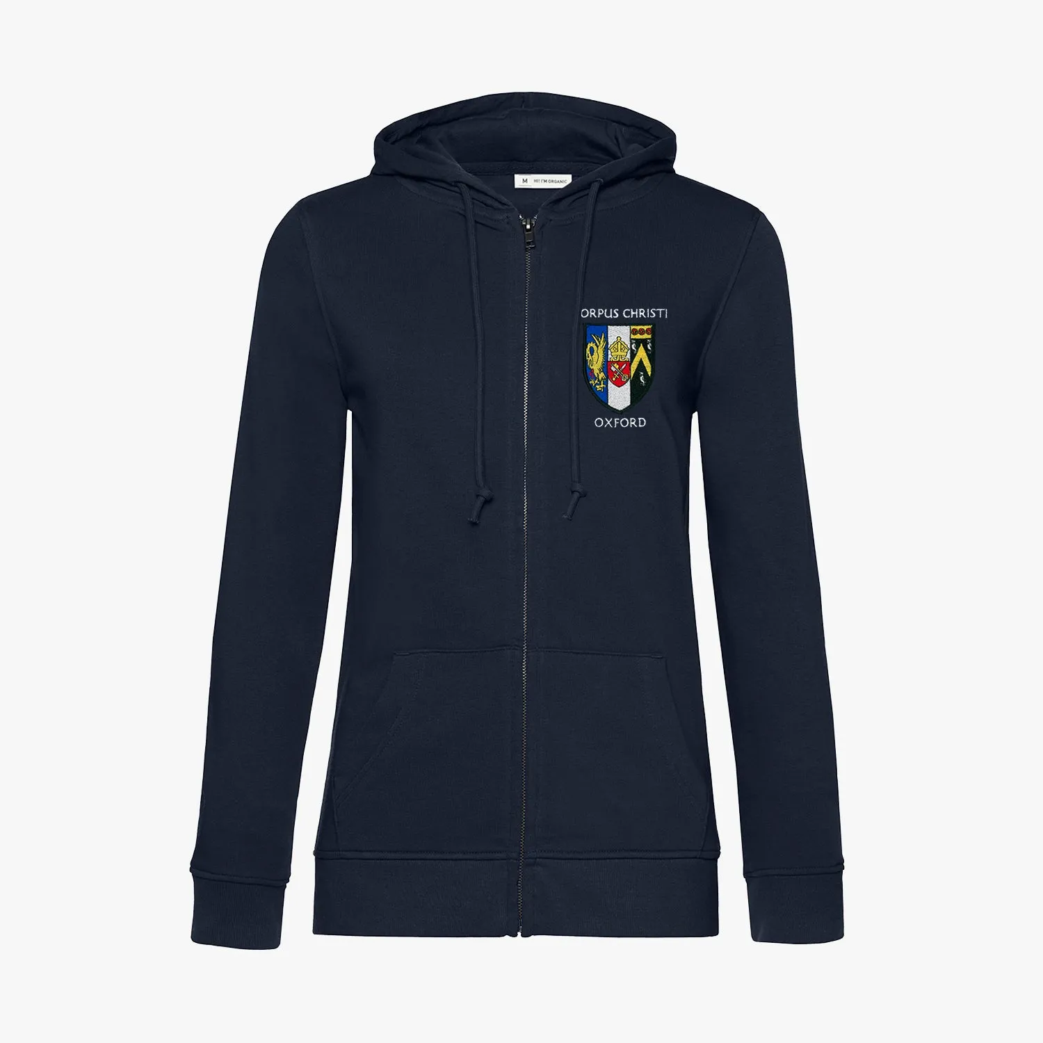 Corpus Christi College Ladies Organic Embroidered Zip Hoodie