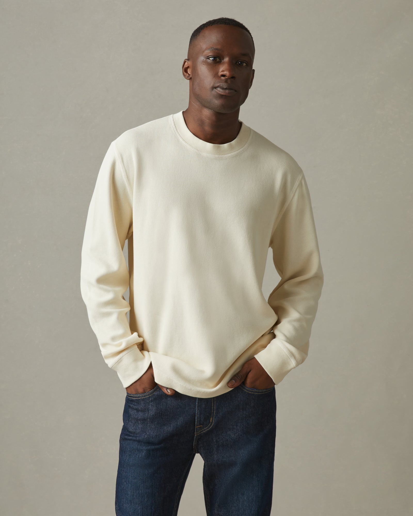 Cotton Crew Sweater - Cornsilk