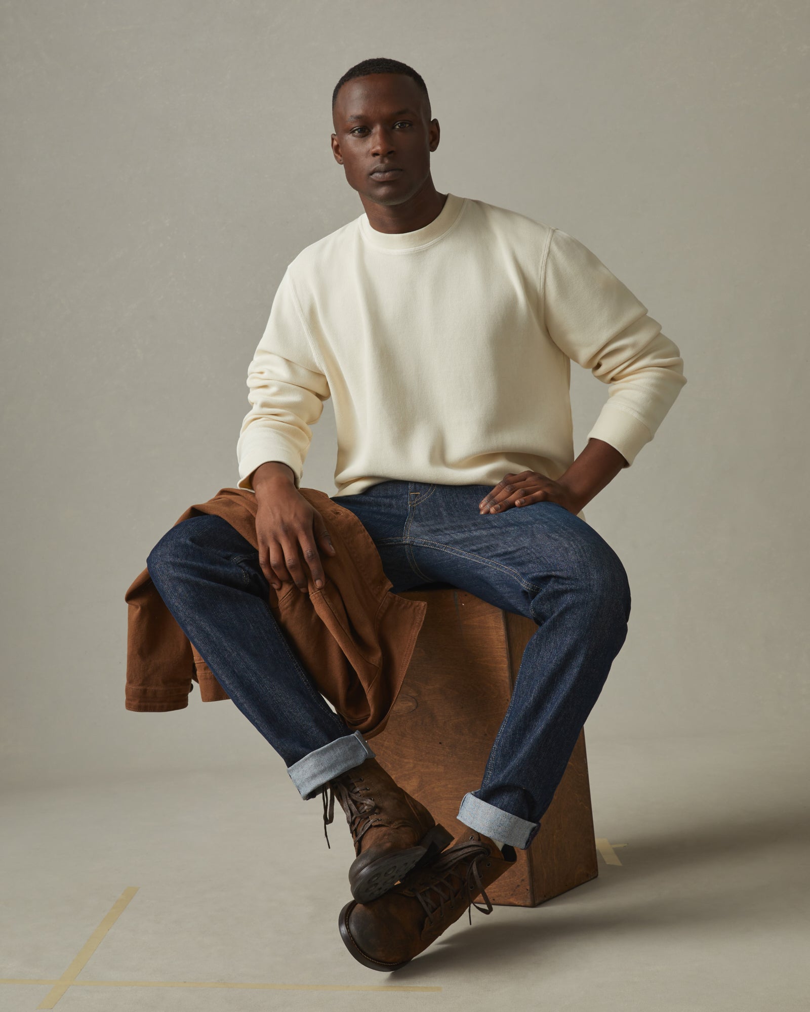 Cotton Crew Sweater - Cornsilk