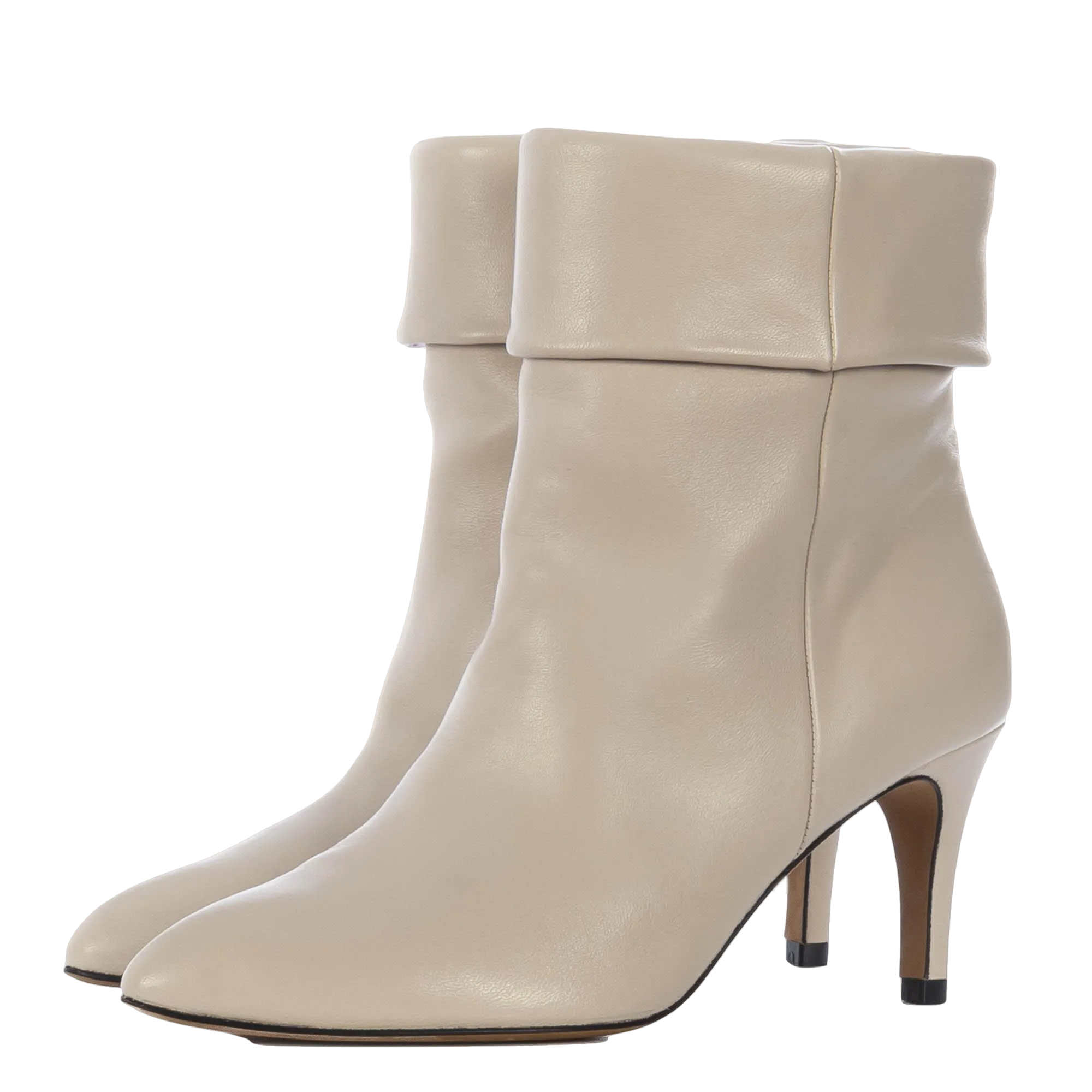 CREAM-COLORED ANKLE BOOTS