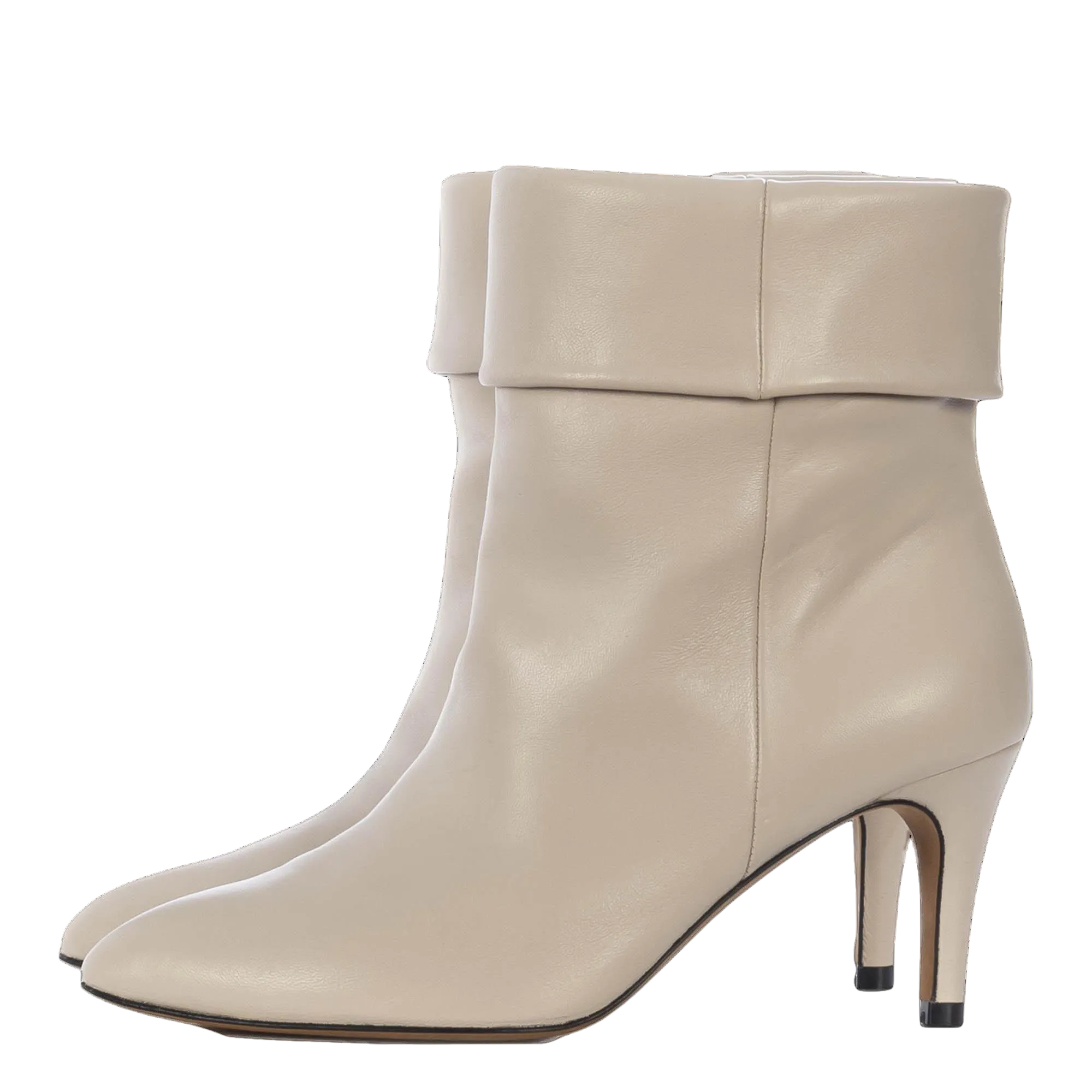 CREAM-COLORED ANKLE BOOTS