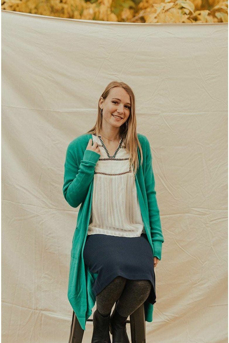 Cynthia Pocket Fit Cardigan Kelly Green