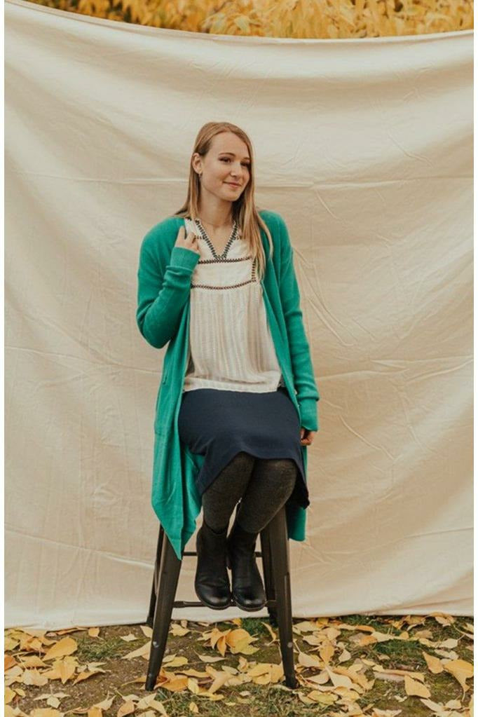 Cynthia Pocket Fit Cardigan Kelly Green