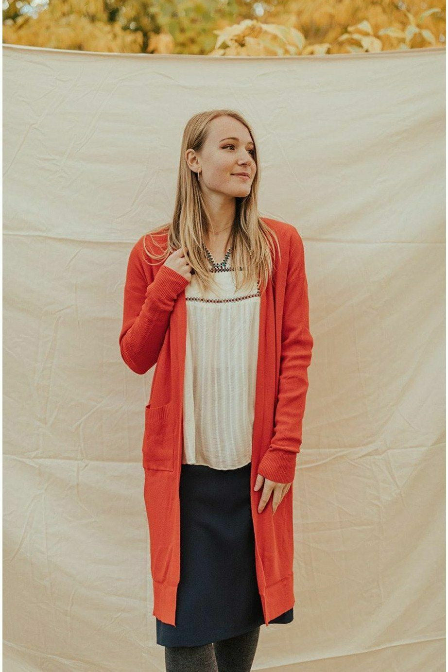 Cynthia Pocket Fit Cardigan Poppy