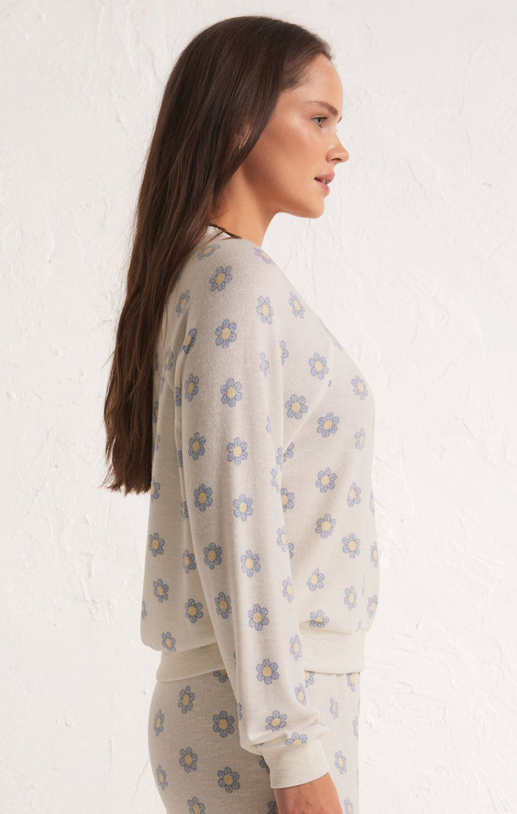 Dazed Daisy V-Neck Long Sleeve Top