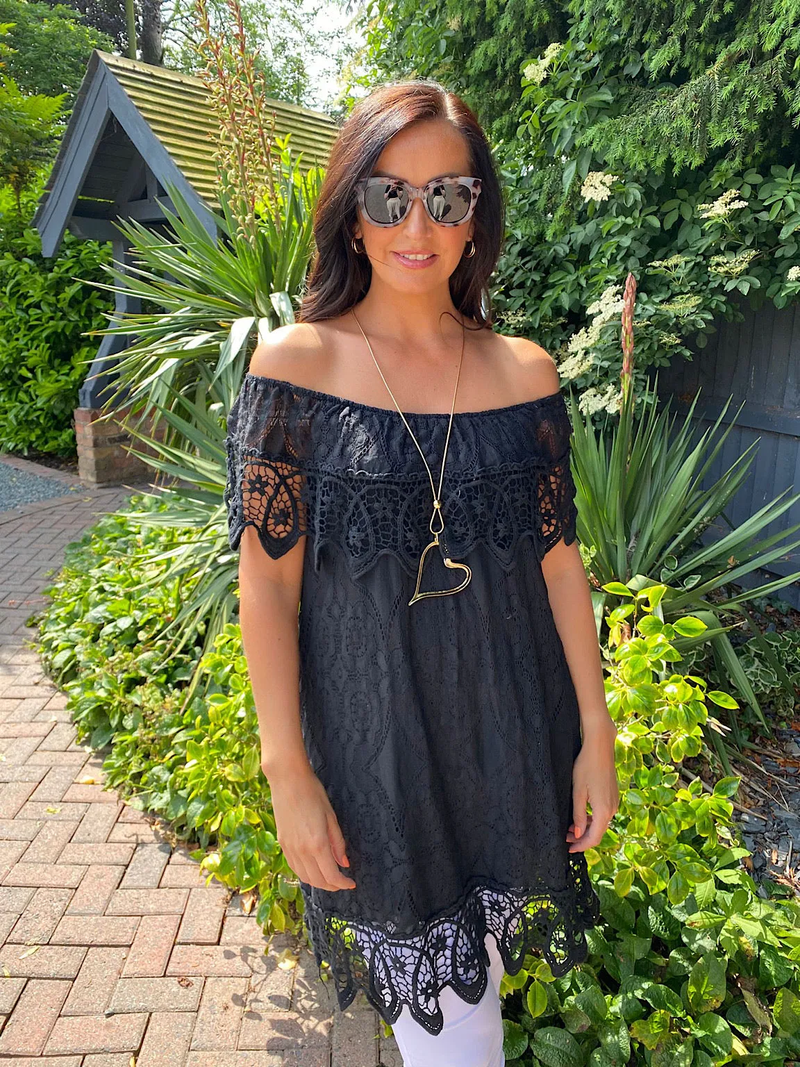 Delicate Lace Bardot Tunic Talia