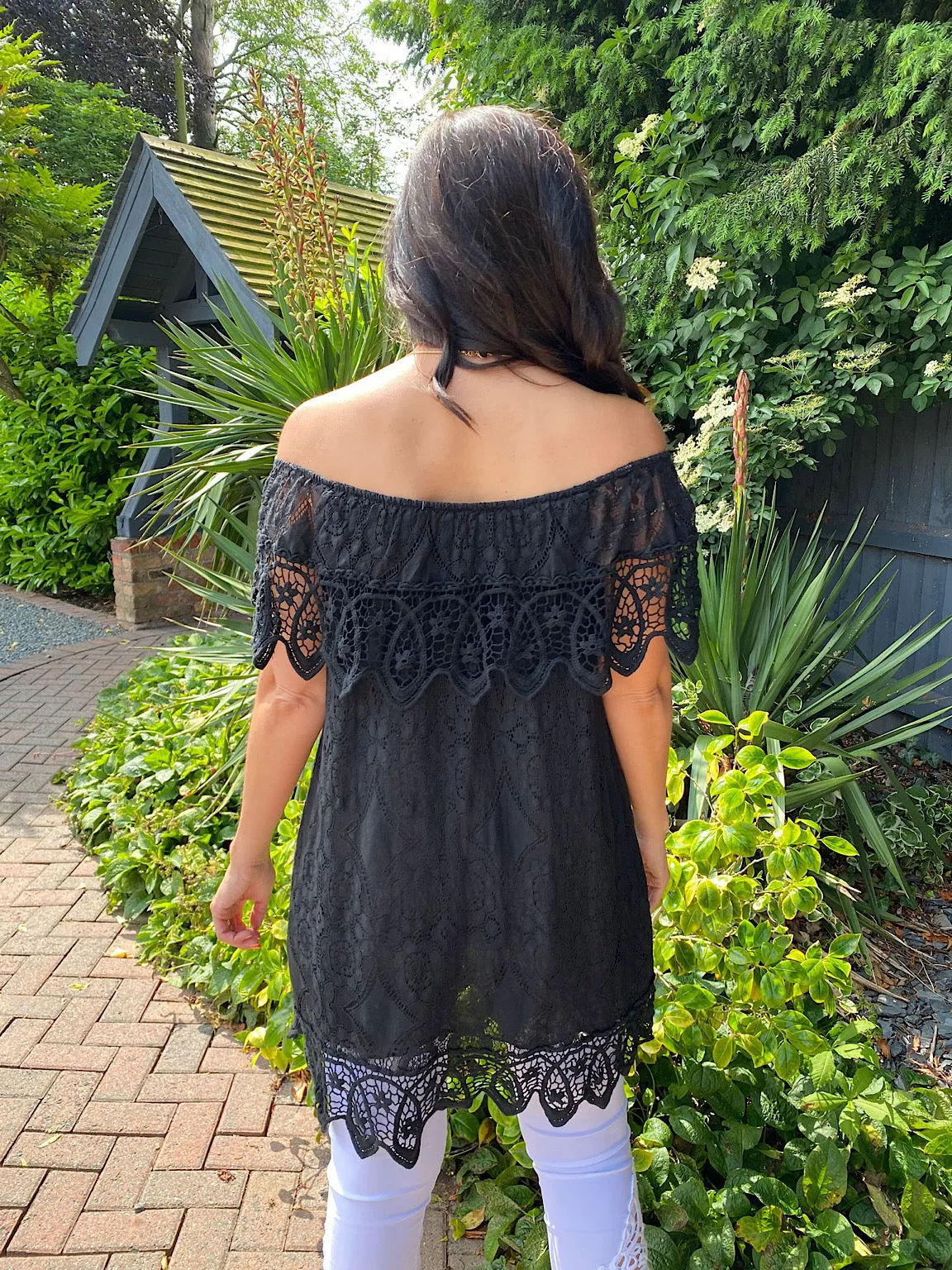 Delicate Lace Bardot Tunic Talia