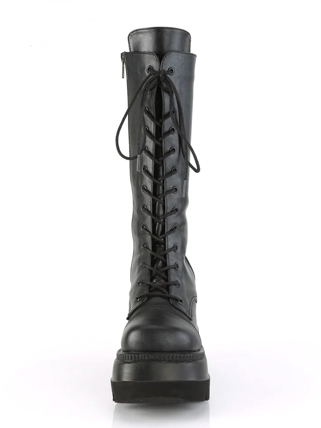 DEMONIA SHAKER-72 BOOTS - BLACK VEGAN LEATHER  PRE ORDER 