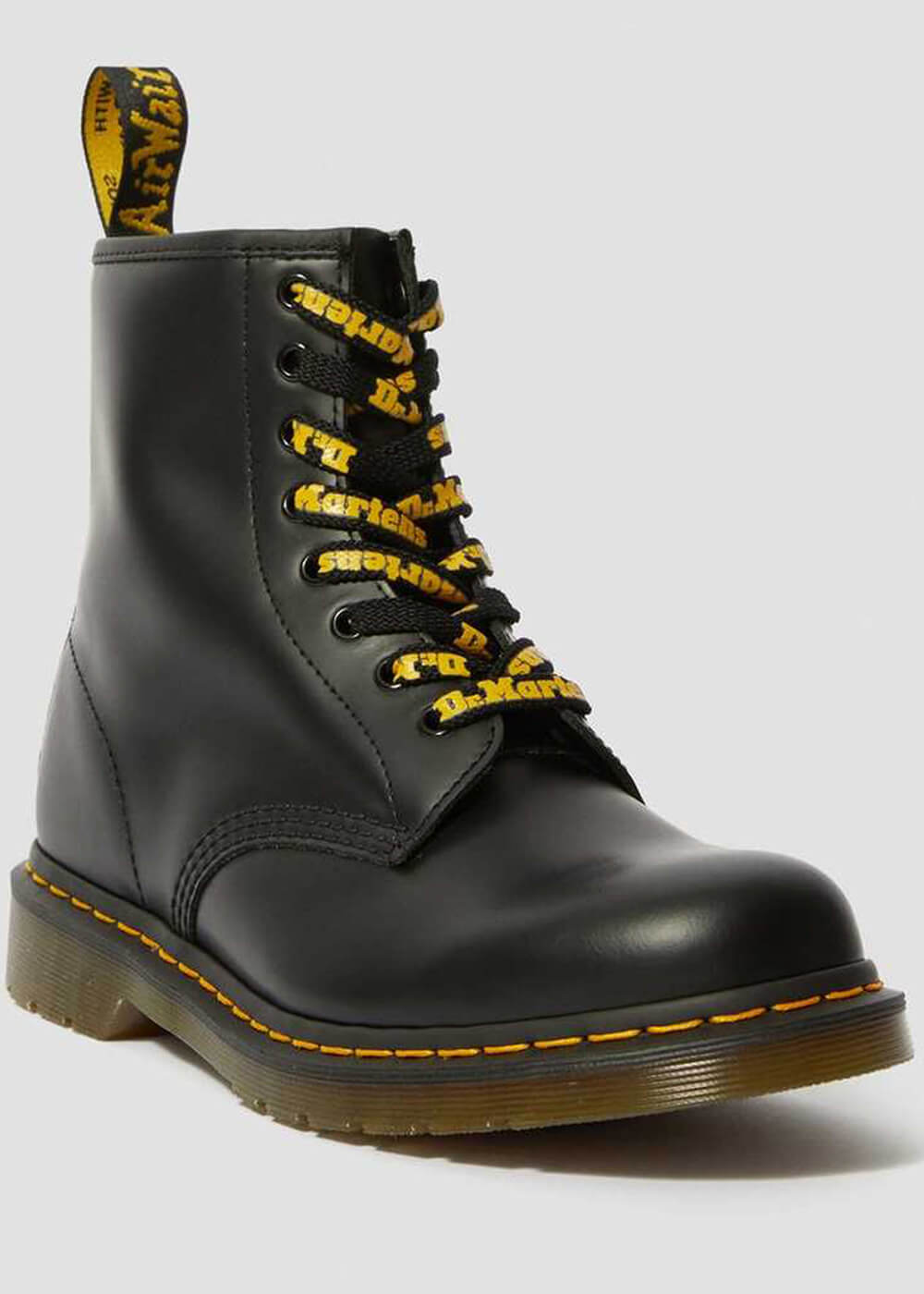 Dr. Martens Logo Laces Flat 8 Eyes in Black and Yellow