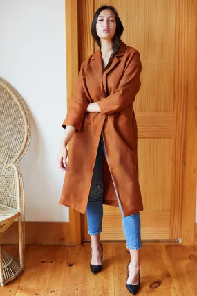 Drop Shoulder Coat - Sienna Linen