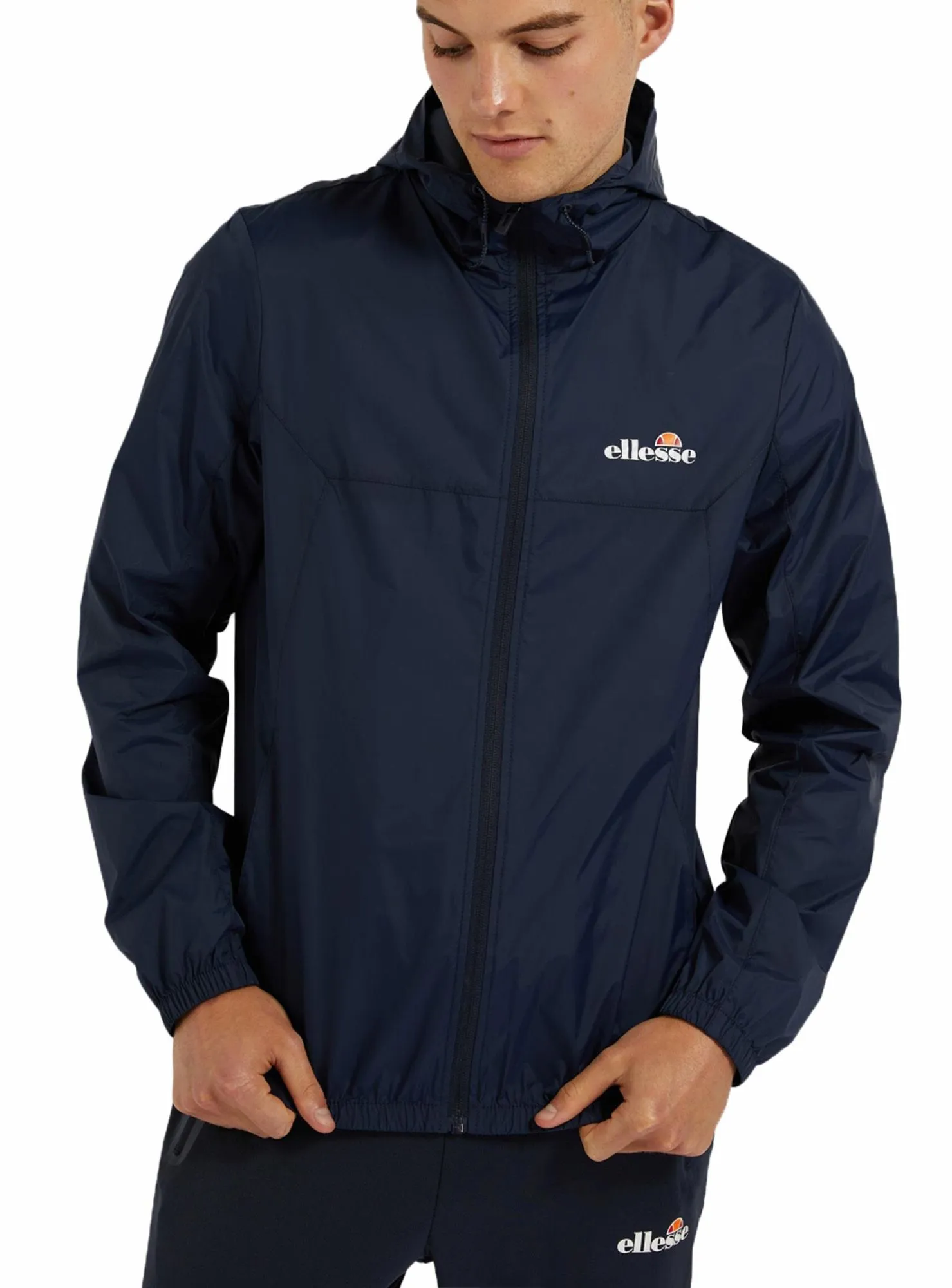 Ellesse Mens Cesanet Hooded Windbreaker Jacket Navy