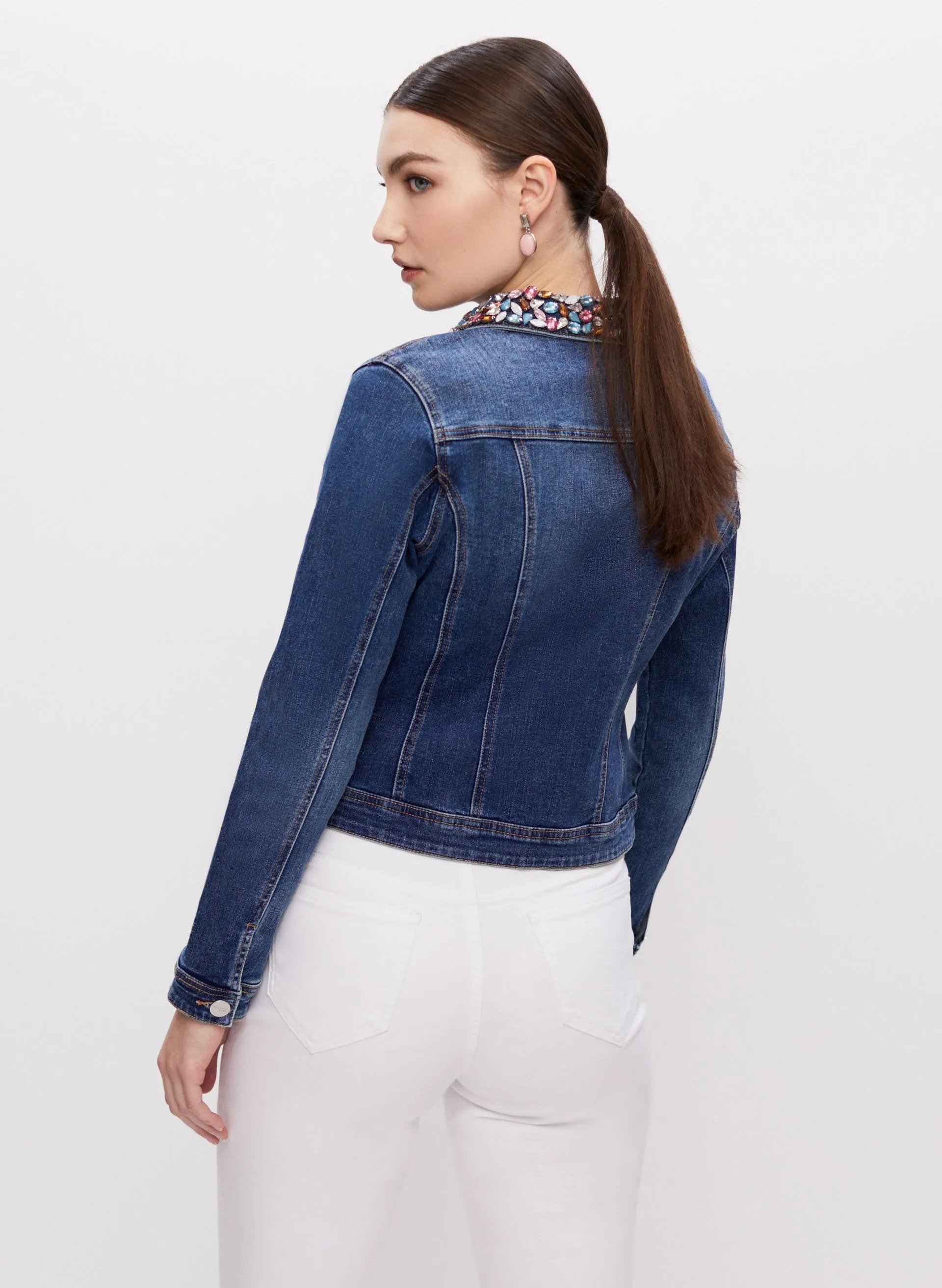 Embellished Collar Denim Jacket