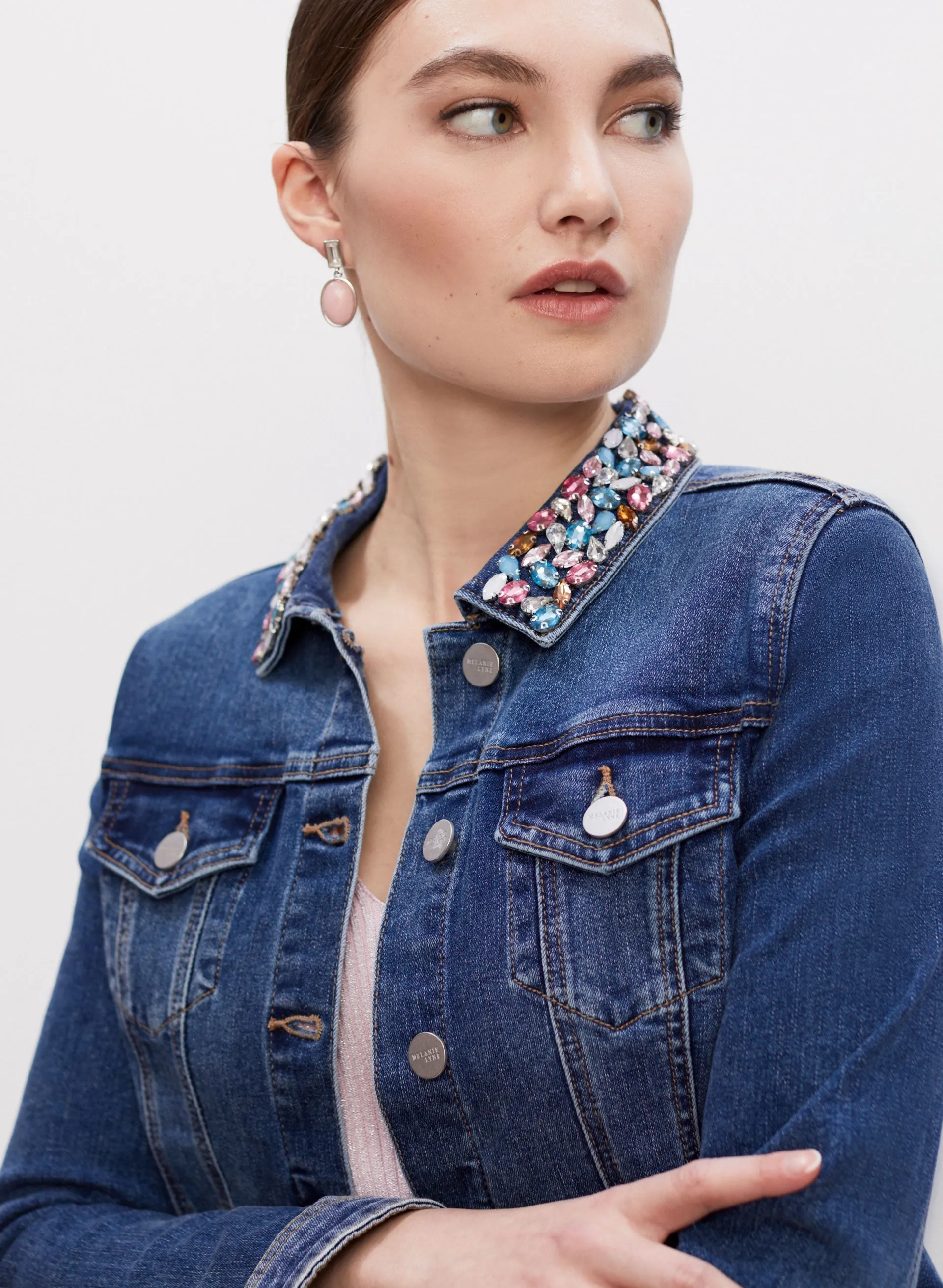 Embellished Collar Denim Jacket