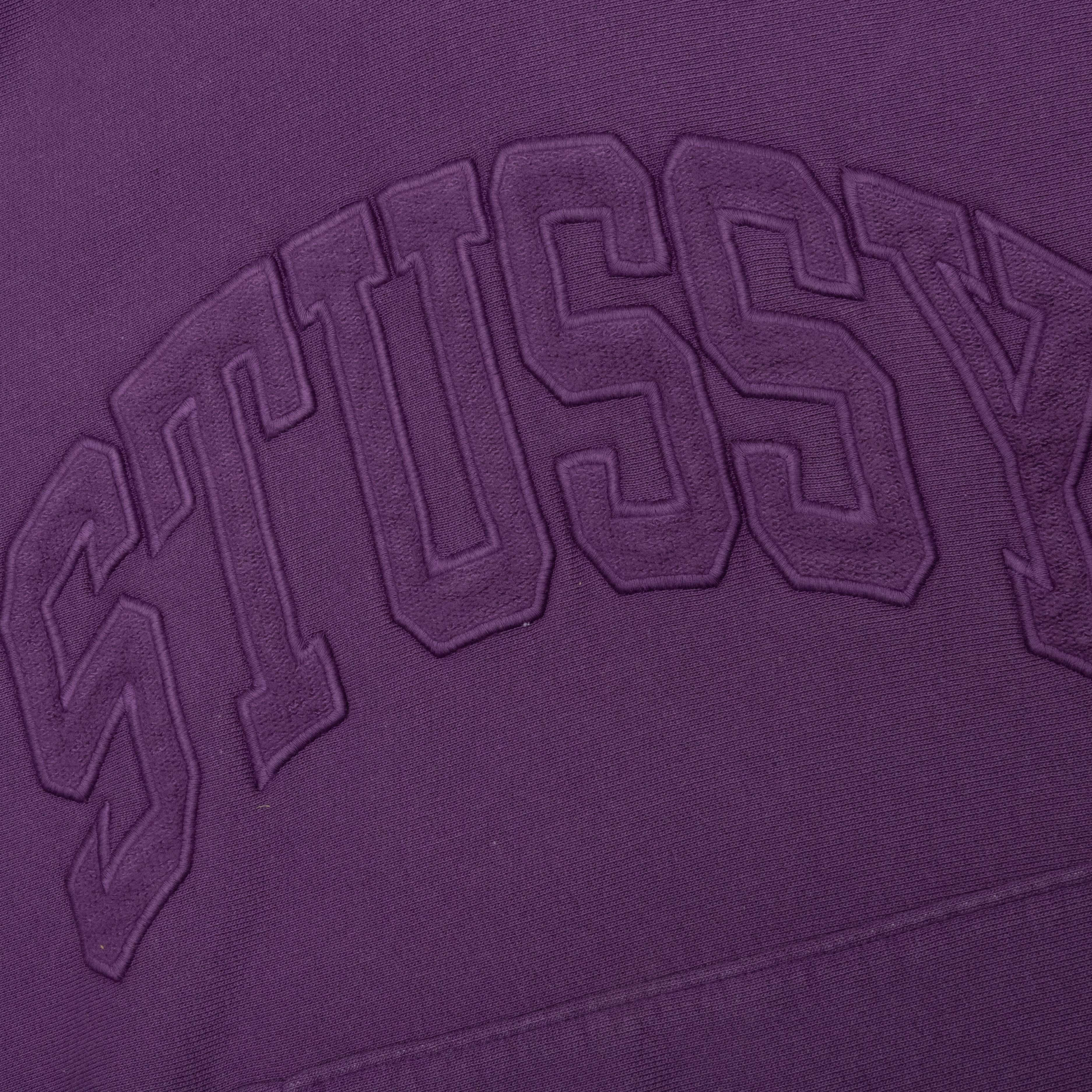 Embroidered Relaxed Hoodie - Purple