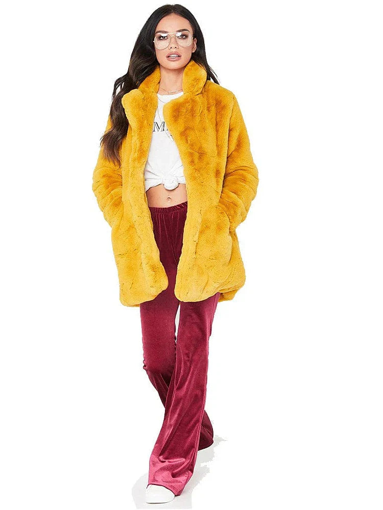 Faux Fur Christmas Coat for Women - Multiple Colors & Sizes / Warm