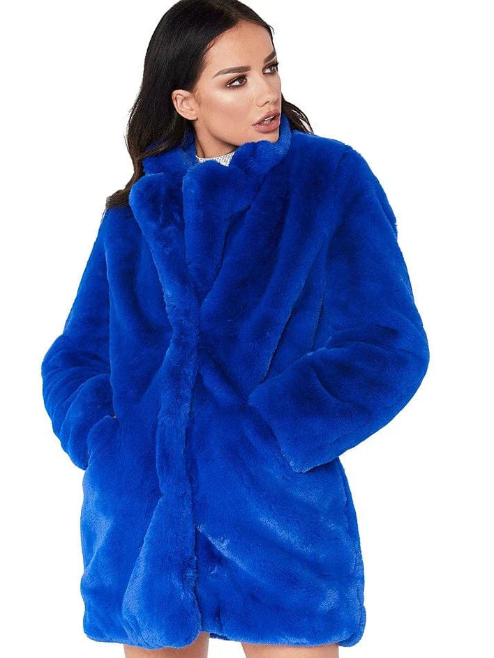 Faux Fur Christmas Coat for Women - Multiple Colors & Sizes / Warm