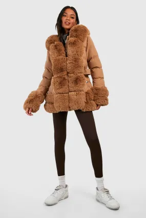 Faux Fur Trim Luxe Parka