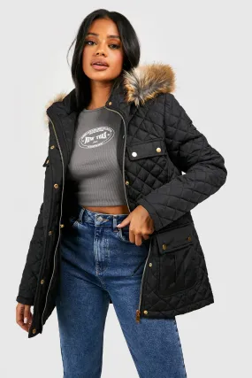 Faux Fur Trim Parka