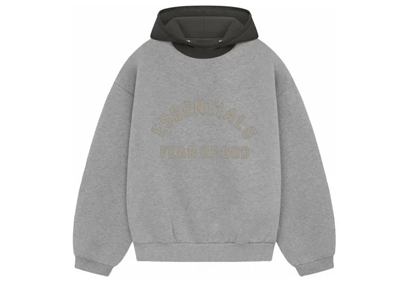 Fear of God Essentials Nylon Fleece Hoodie Dark Heather Oatmeal/Ink