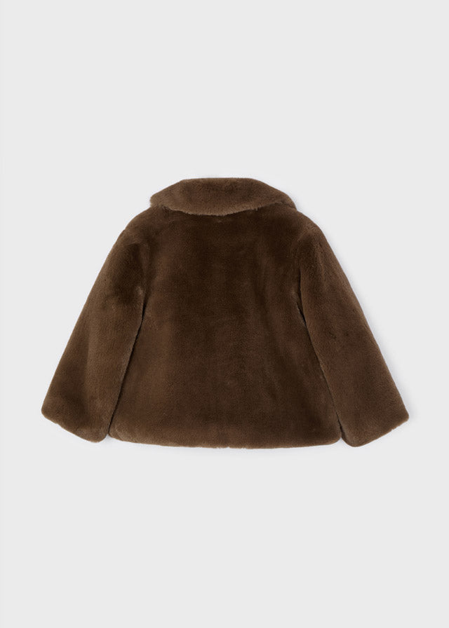 Fur coat for girl - Mocha