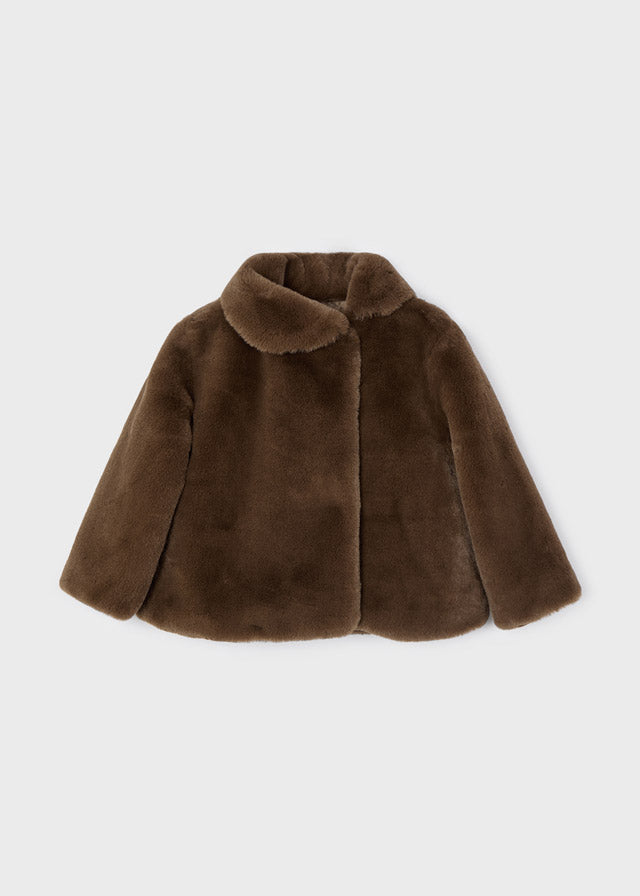 Fur coat for girl - Mocha