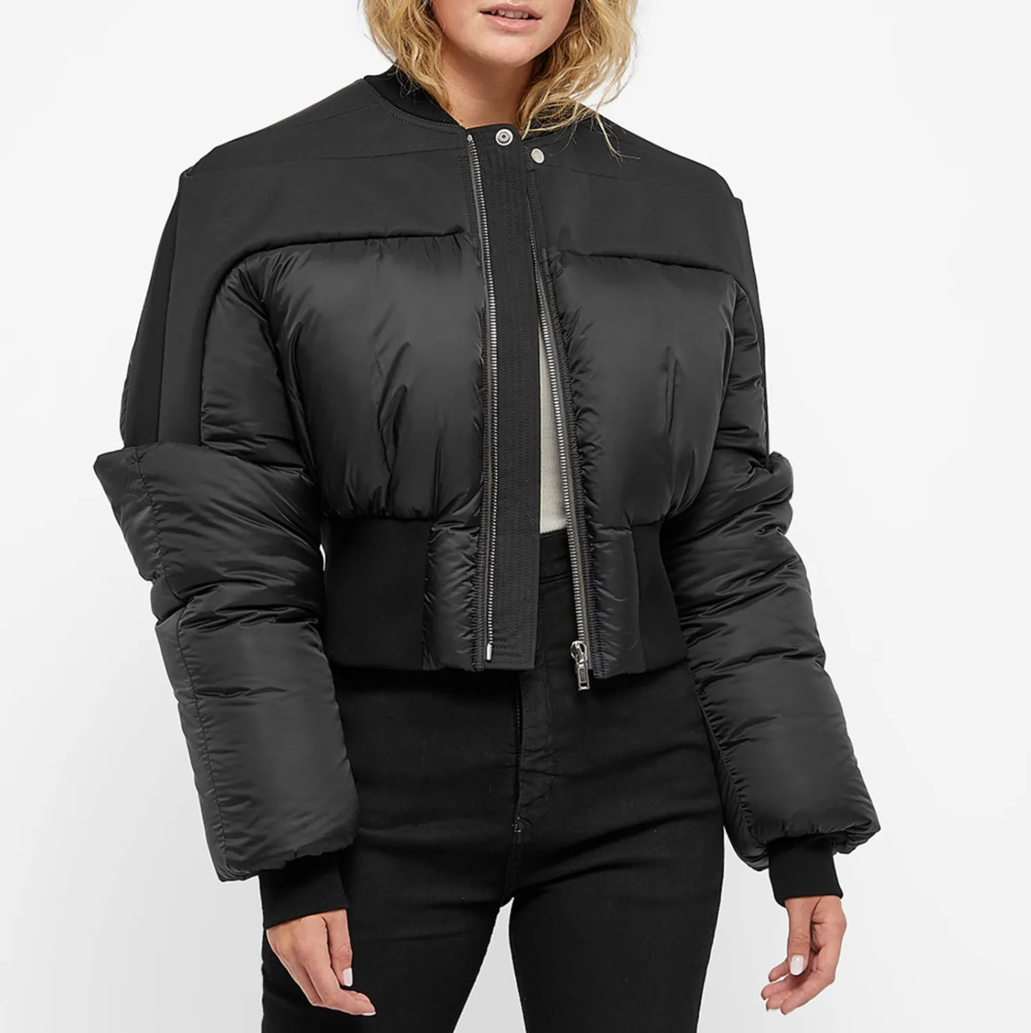 GIRDERED BOMBER JACKET - BLACK