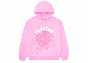 Hoodie SPIDER pink og web