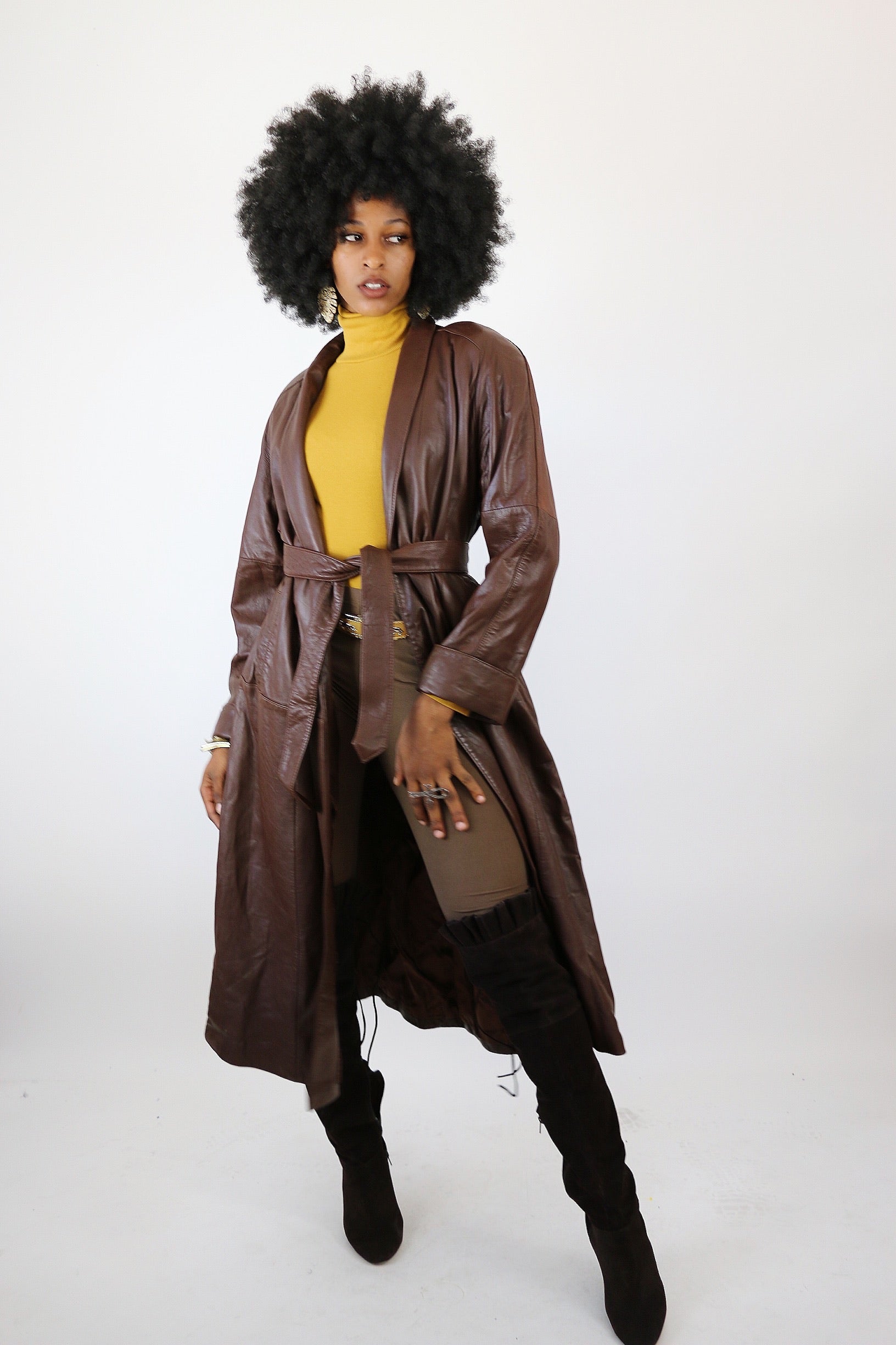 Jacqueline Ferrar 80’s Vintage Leather Trench Jacket