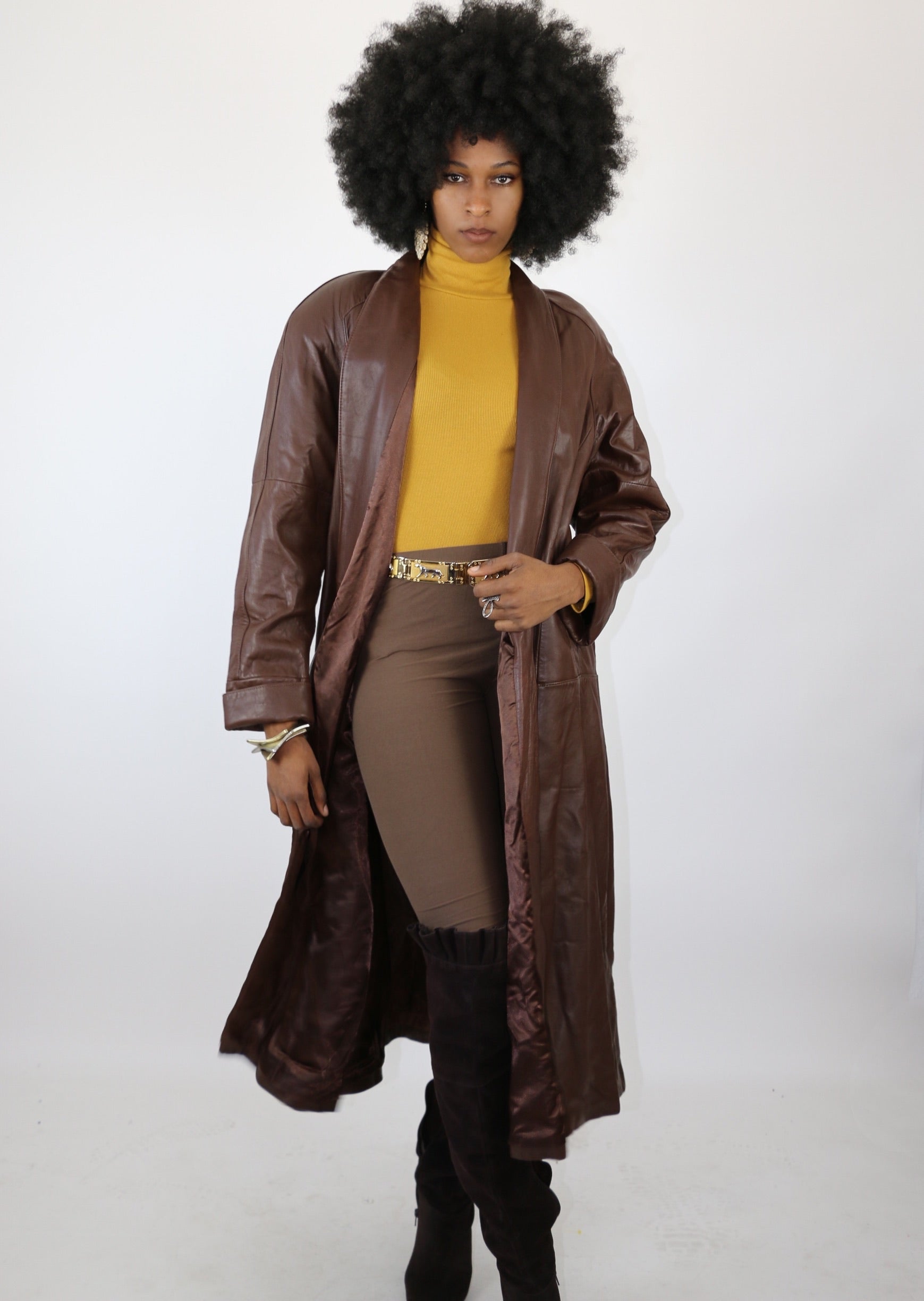 Jacqueline Ferrar 80’s Vintage Leather Trench Jacket