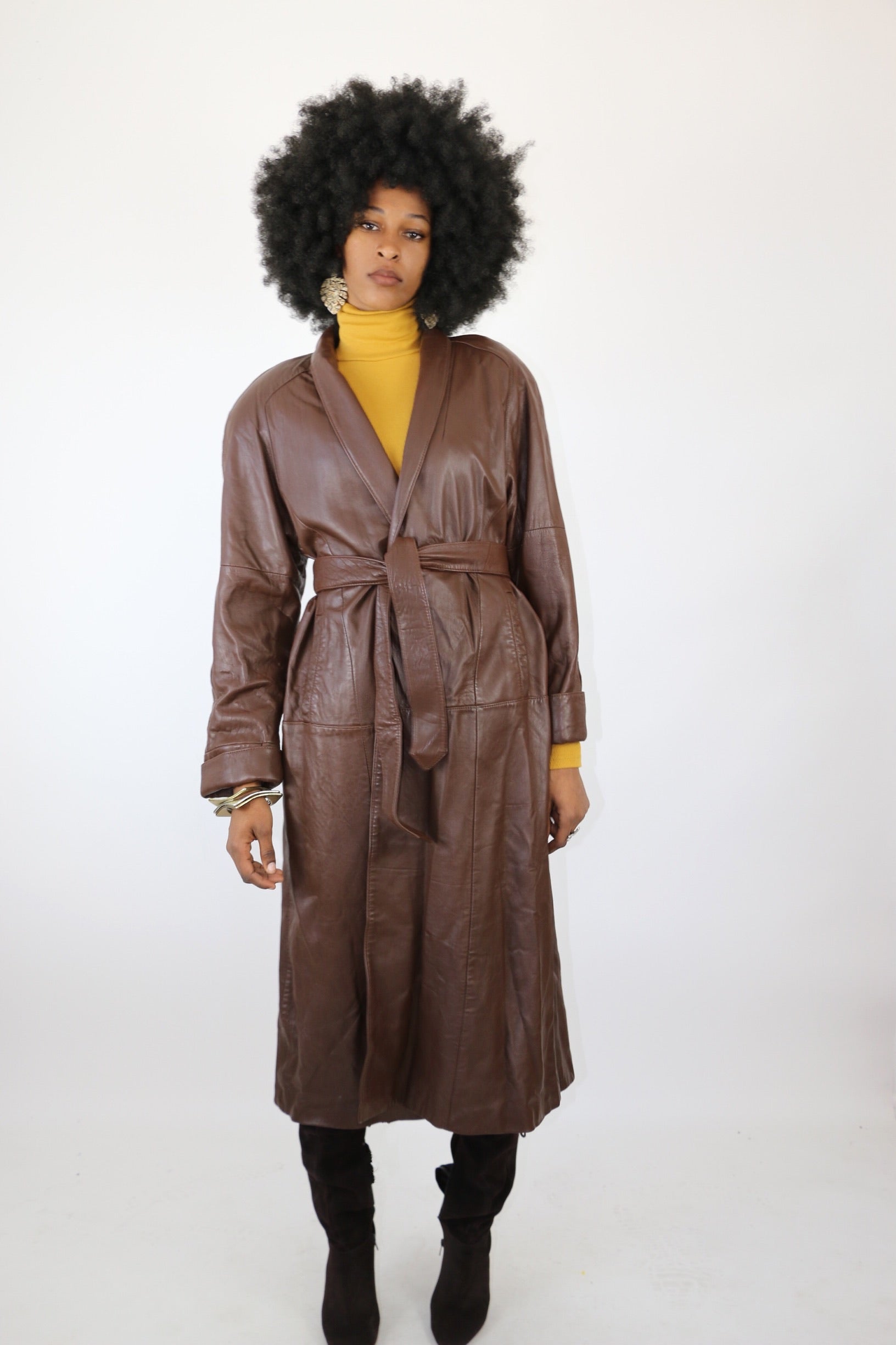 Jacqueline Ferrar 80’s Vintage Leather Trench Jacket