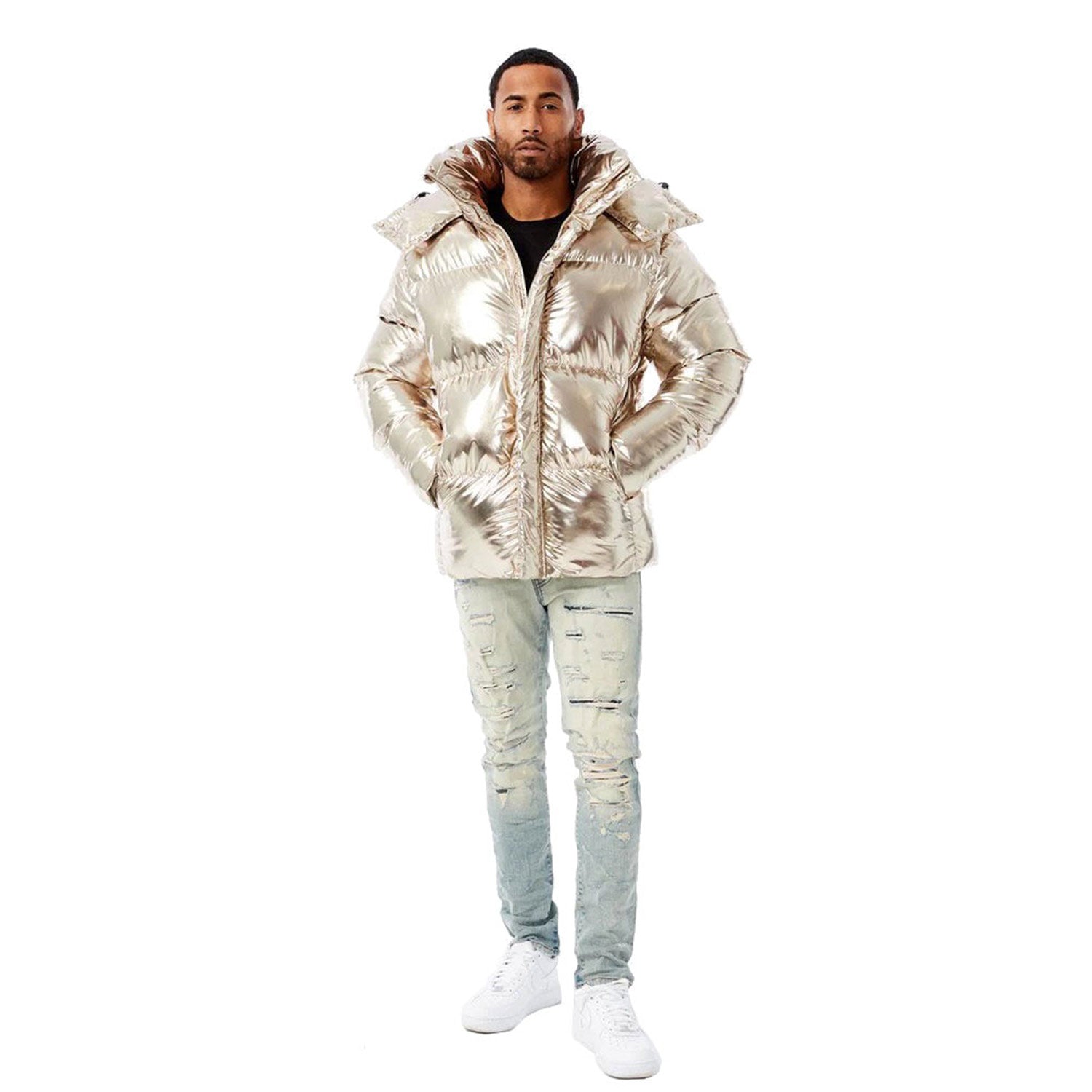 Jordan Craig Toronto Bubble Men's Jacket Metallic Gold