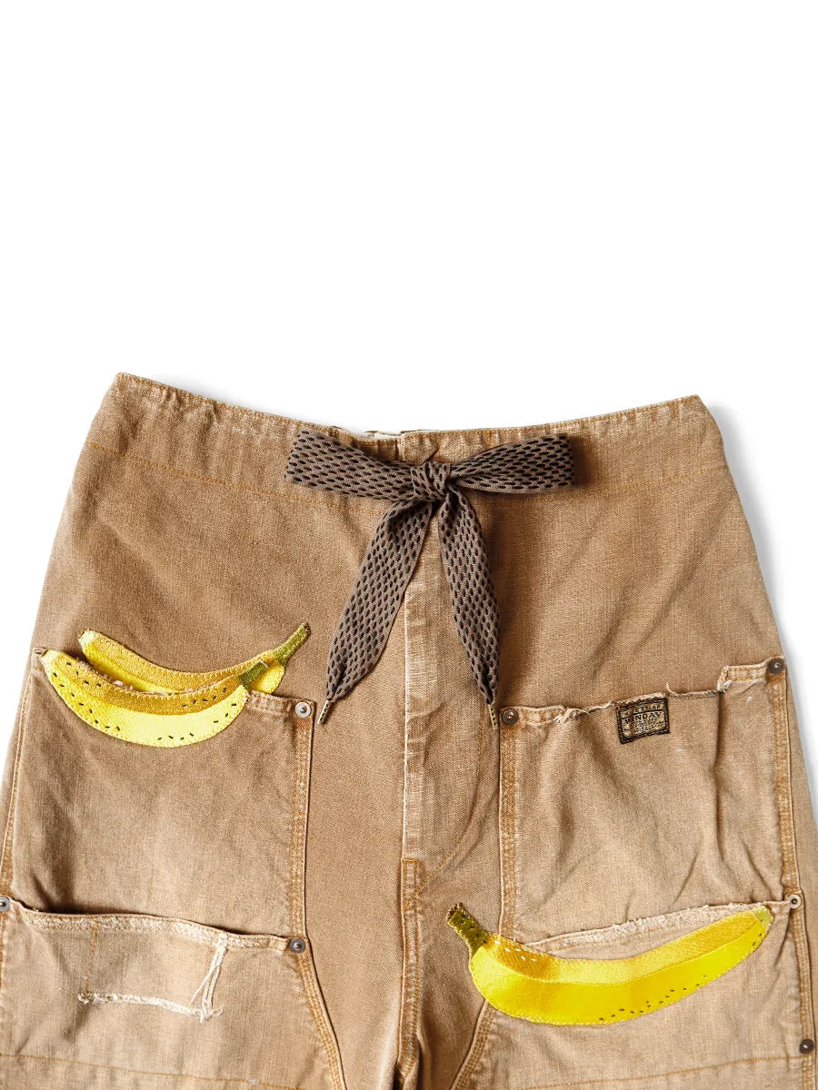 Kapital Canvas W-Knee EASY Baggy Pants (BANANA Patch Remake) - GLD