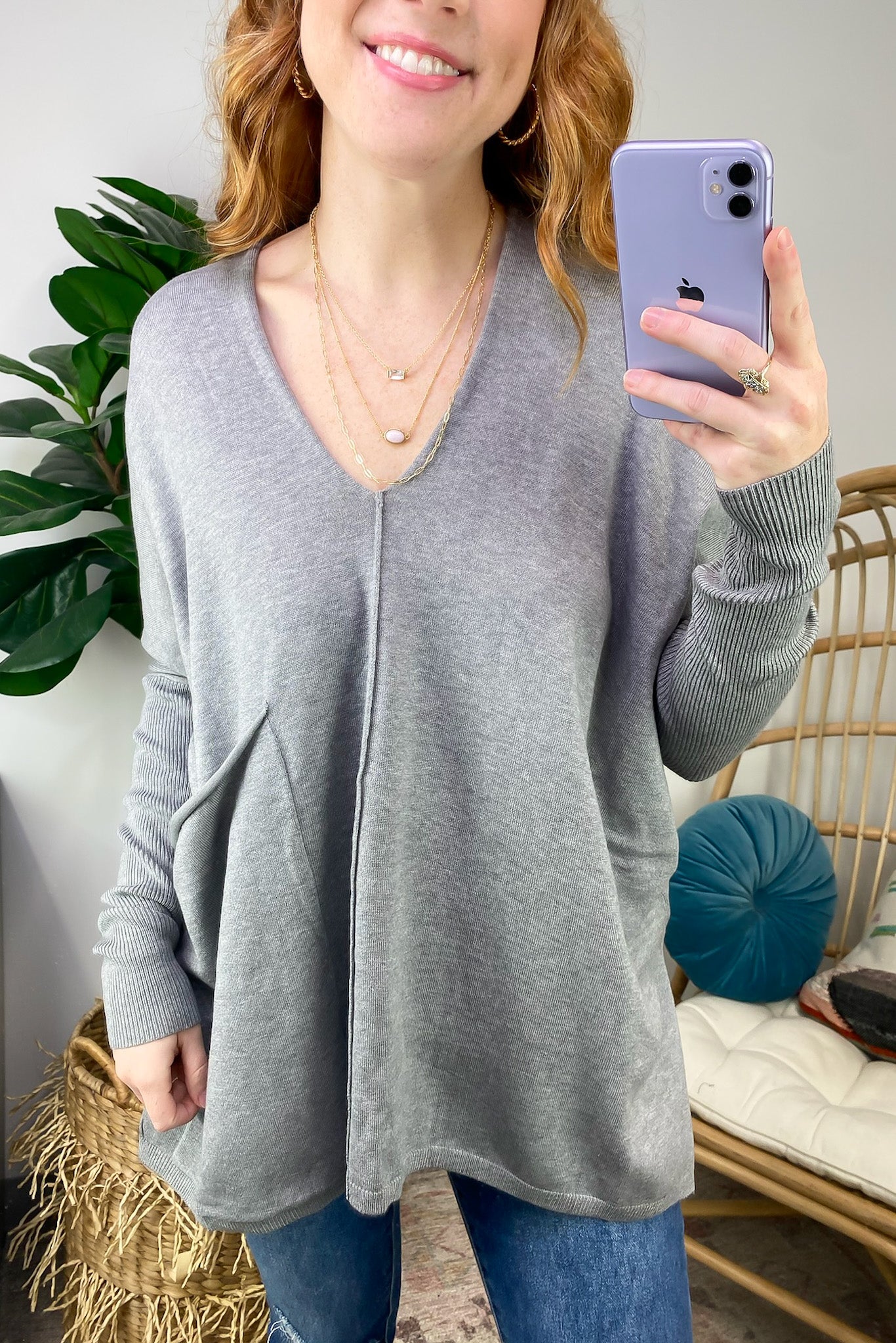 Karri Oversized V-Neck Sweater - FINAL SALE