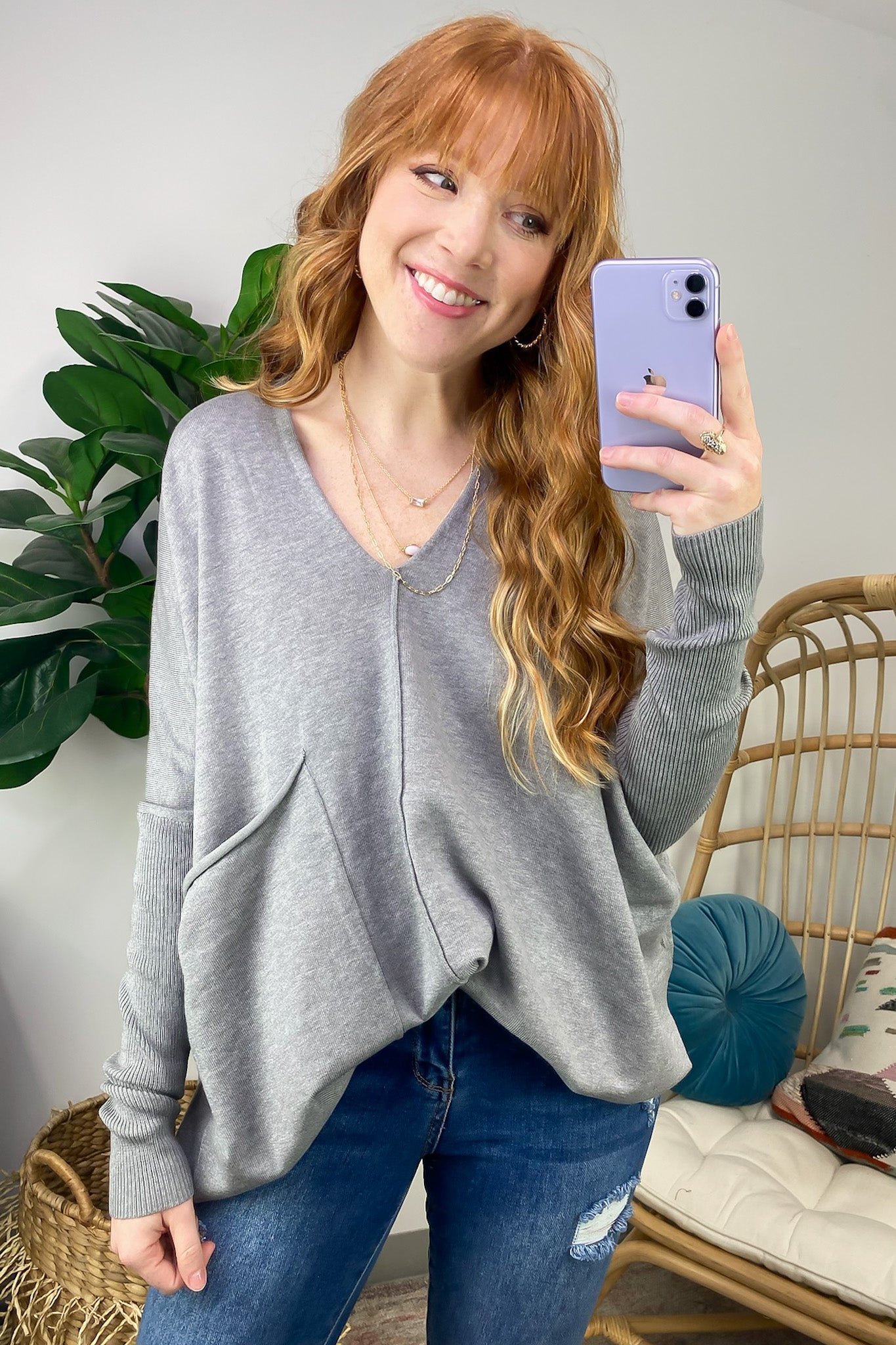 Karri Oversized V-Neck Sweater - FINAL SALE