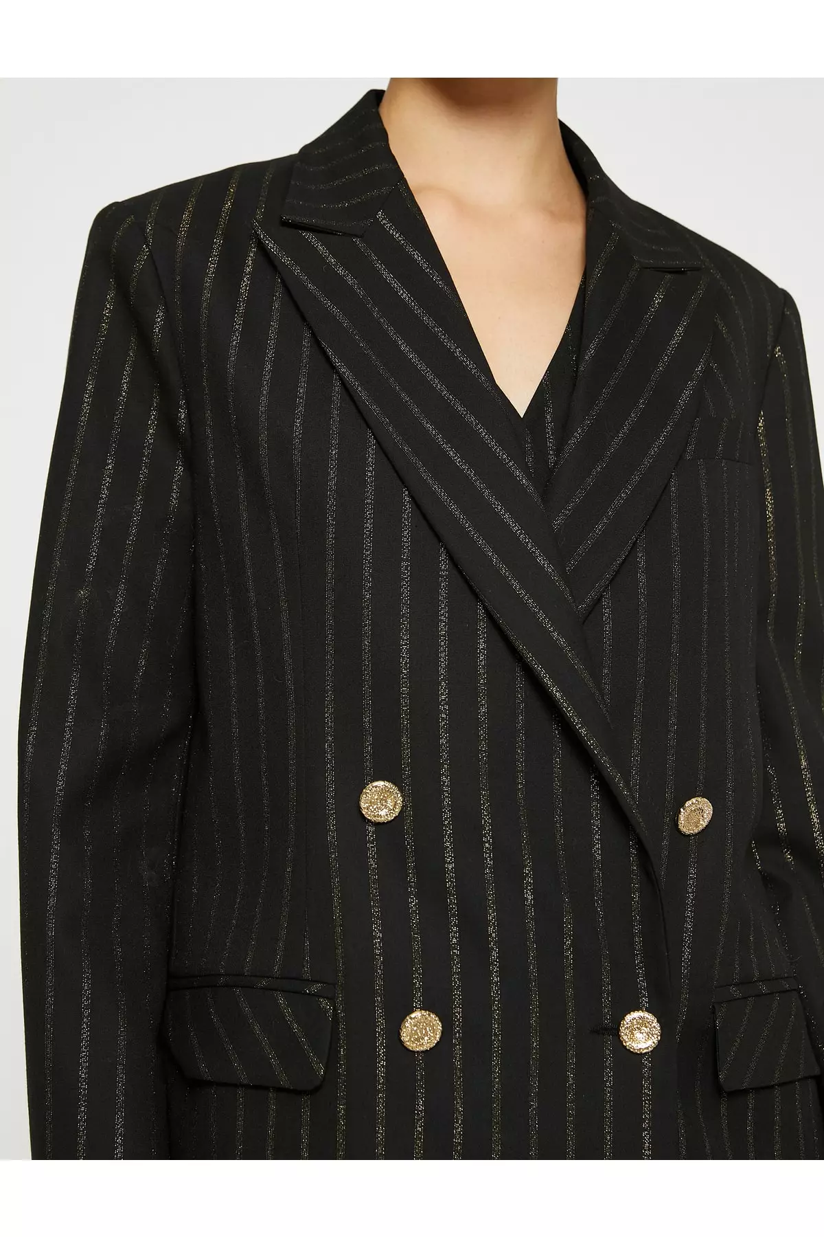 KOTON Shimmering Double Breasted Blazer Jacket