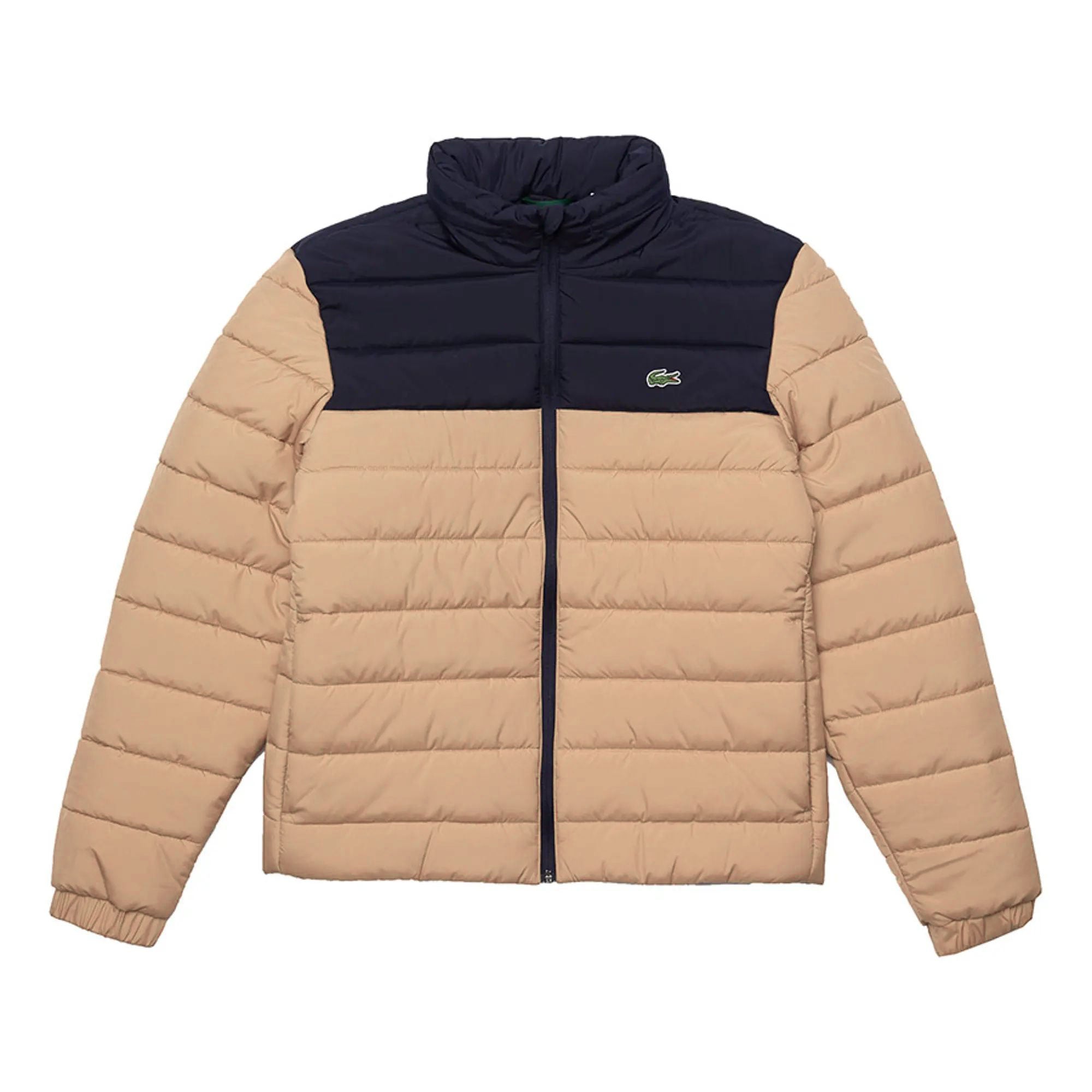 Lacoste Men's Padded Jacket with Concealed Hood Beige-Navy