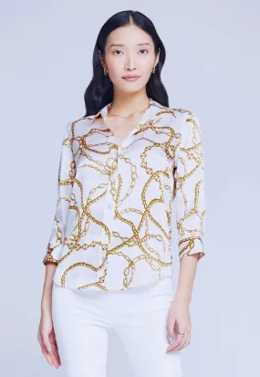 L’agence - Dani Blouse - White Multi Rope Chain