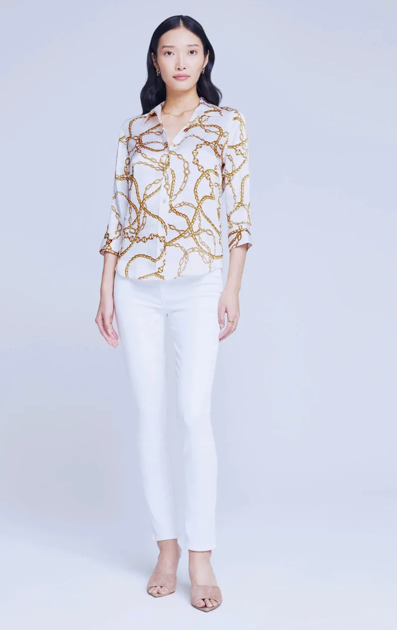 L’agence - Dani Blouse - White Multi Rope Chain