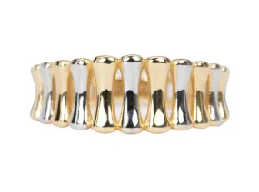 Light Weight 3-Dimensional Fence Band 18K Gold R5063