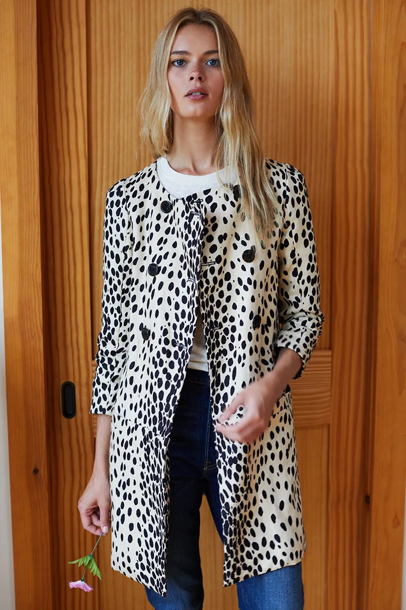 London Coat - Leopard Linen