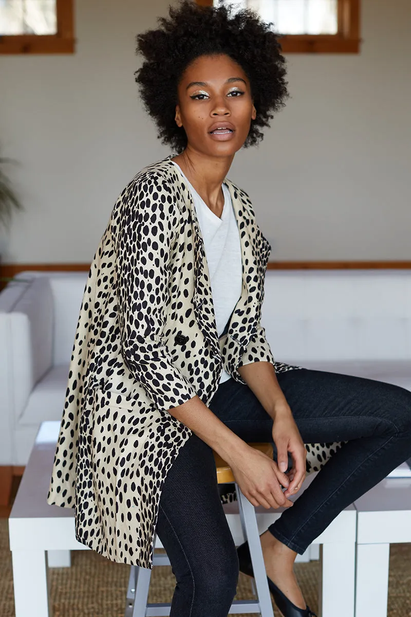 London Coat - Leopard Linen