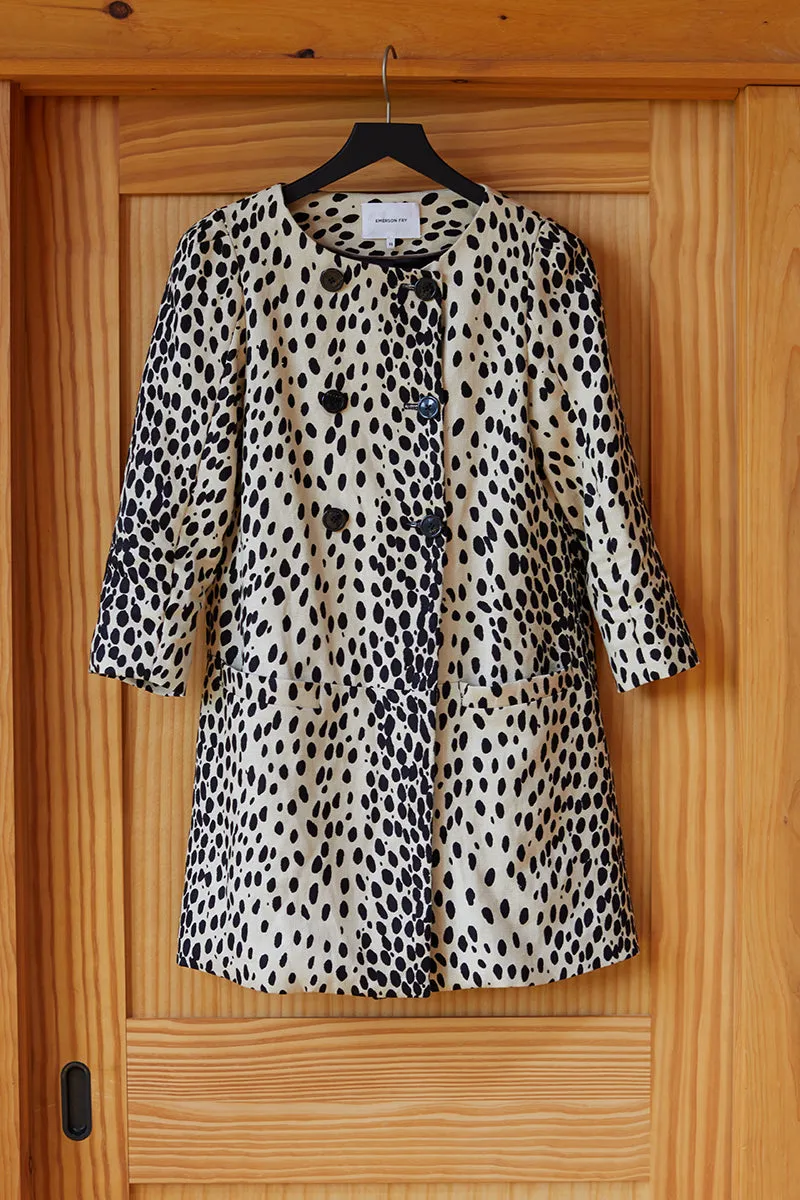 London Coat - Leopard Linen