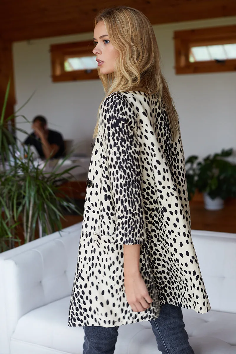 London Coat - Leopard Linen